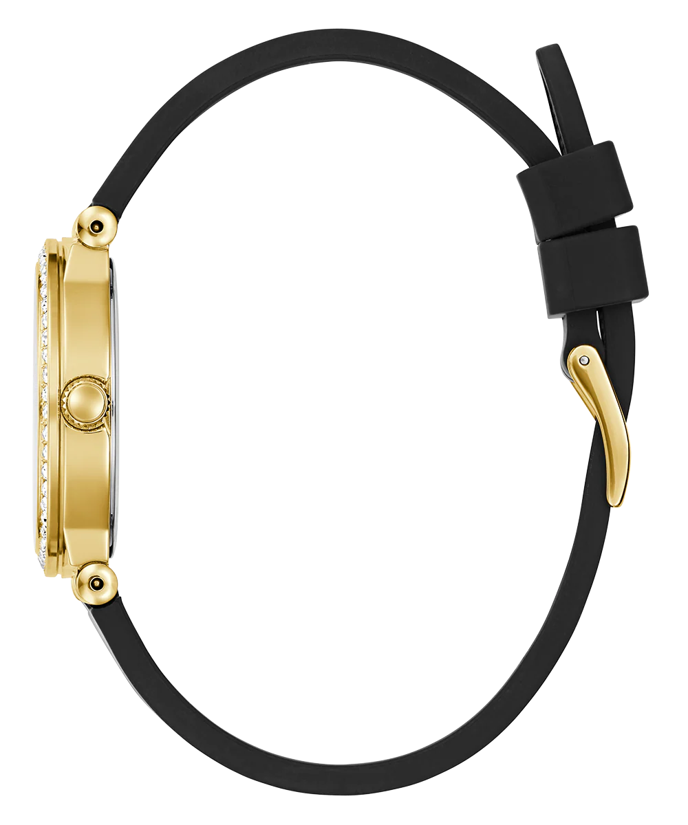 GUESS Ladies Black Gold Tone Analog Watch - Image 8