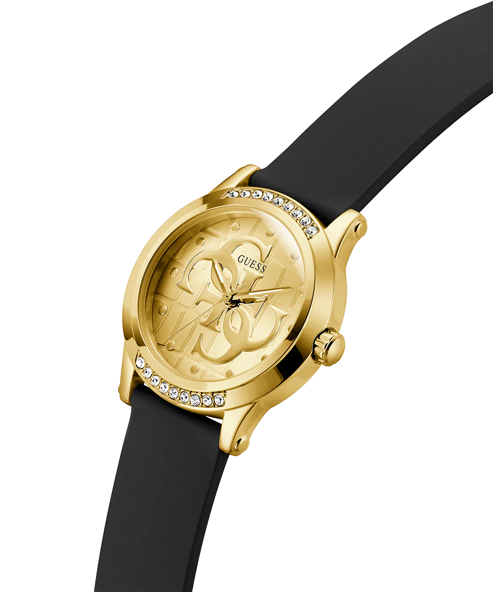GUESS Ladies Black Gold Tone Analog Watch - Image 2