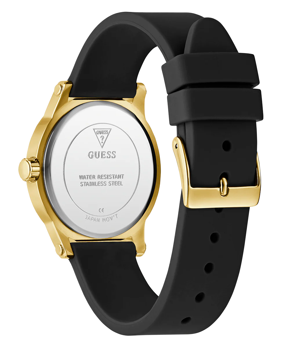 GUESS Ladies Black Gold Tone Analog Watch - Image 8