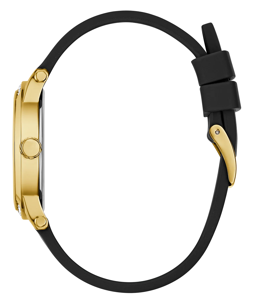 GUESS Ladies Black Gold Tone Analog Watch - Image 9