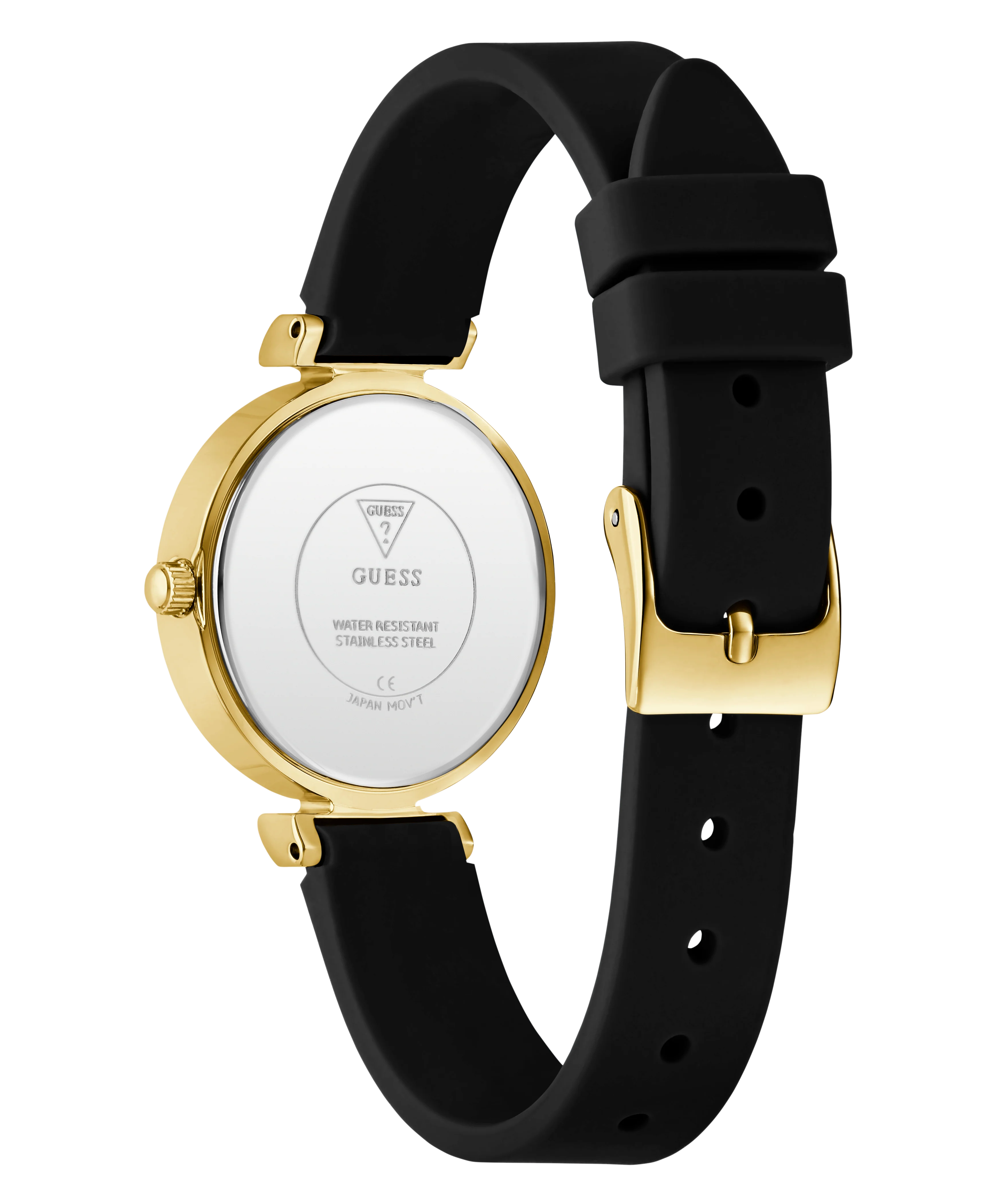 GUESS Ladies Black Gold Tone Analog Watch - Image 8