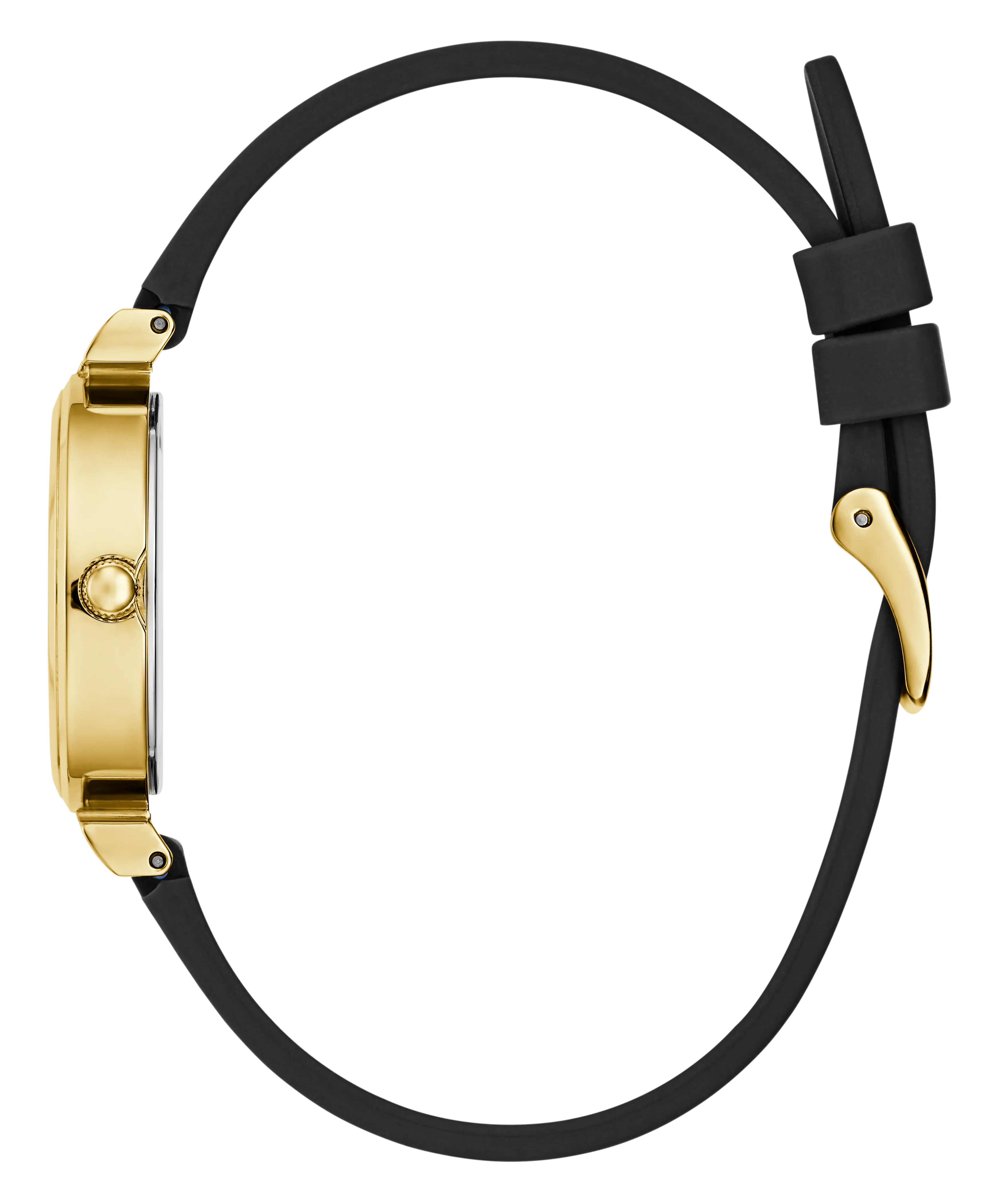 GUESS Ladies Black Gold Tone Analog Watch - Image 9
