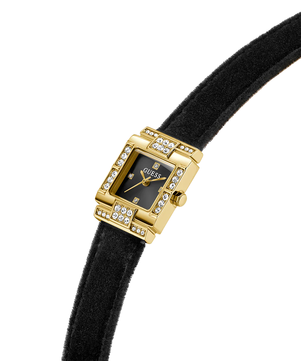 GUESS Ladies Black Gold Tone Analog Watch - Image 3