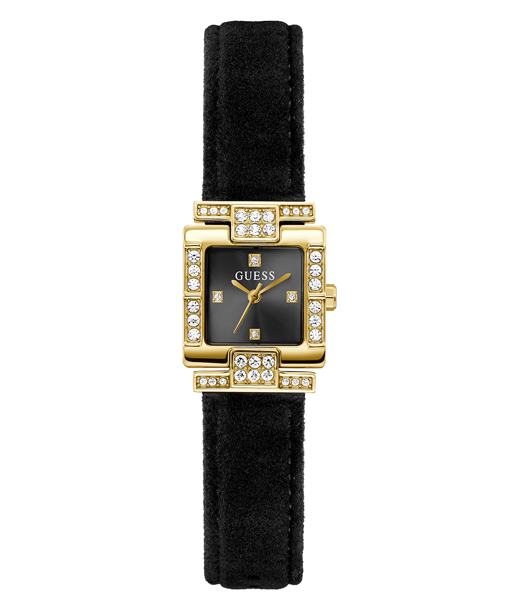 GUESS Ladies Black Gold Tone Analog Watch - Image 5