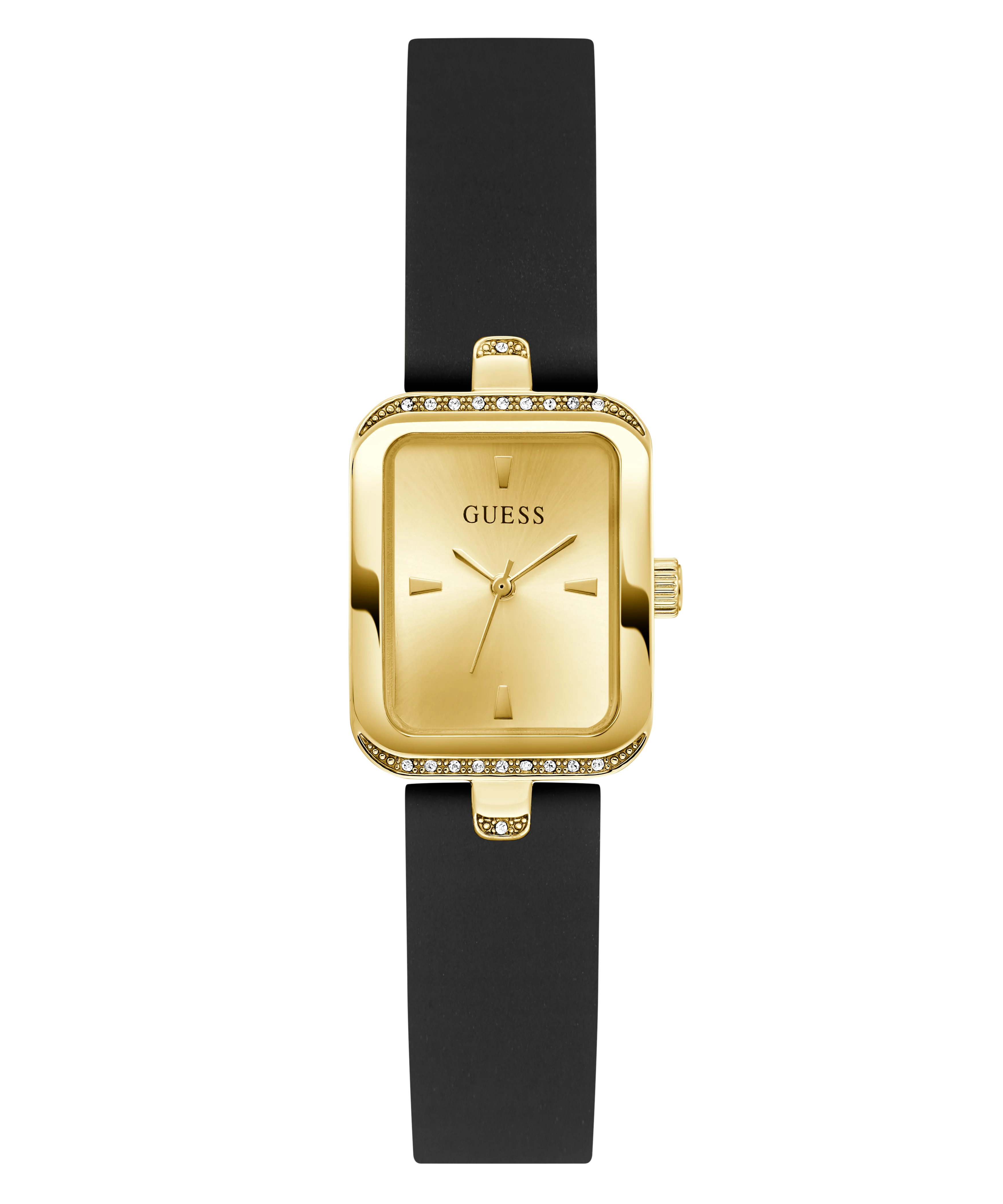 GUESS Ladies Black Gold Tone Analog Watch - Image 5