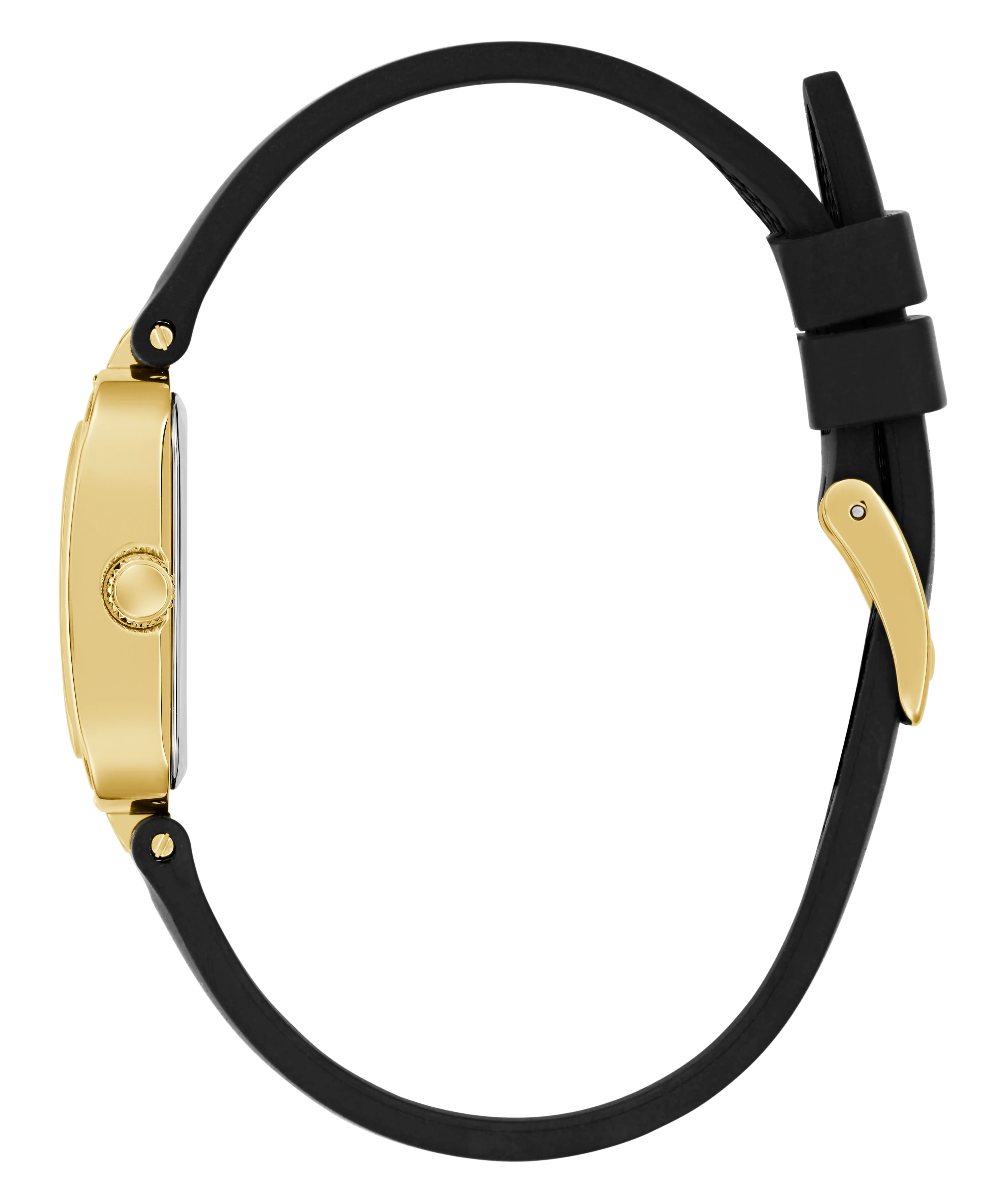 GUESS Ladies Black Gold Tone Analog Watch - Image 9