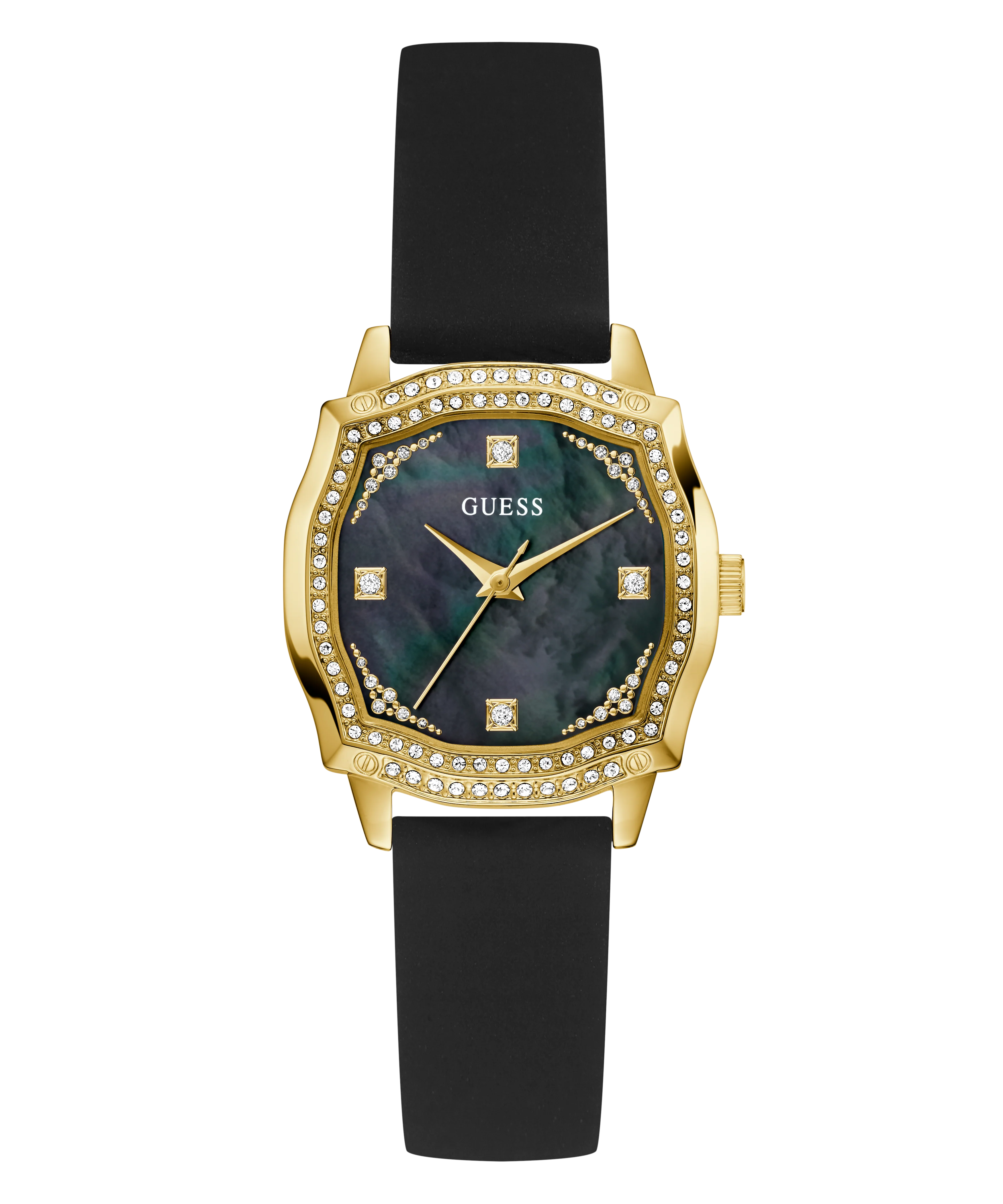 GUESS Ladies Black Gold Tone Analog Watch - Image 4