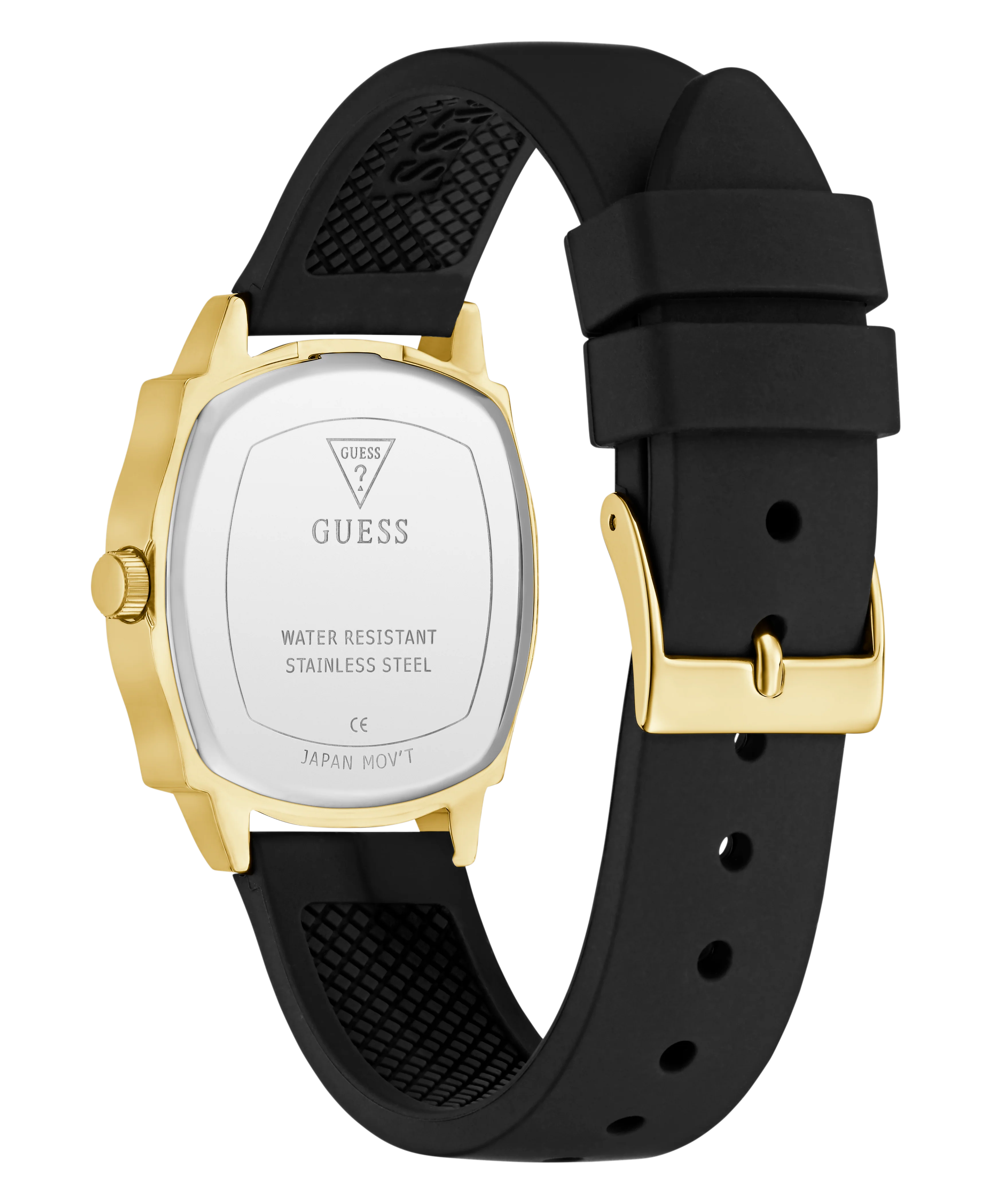 GUESS Ladies Black Gold Tone Analog Watch - Image 7