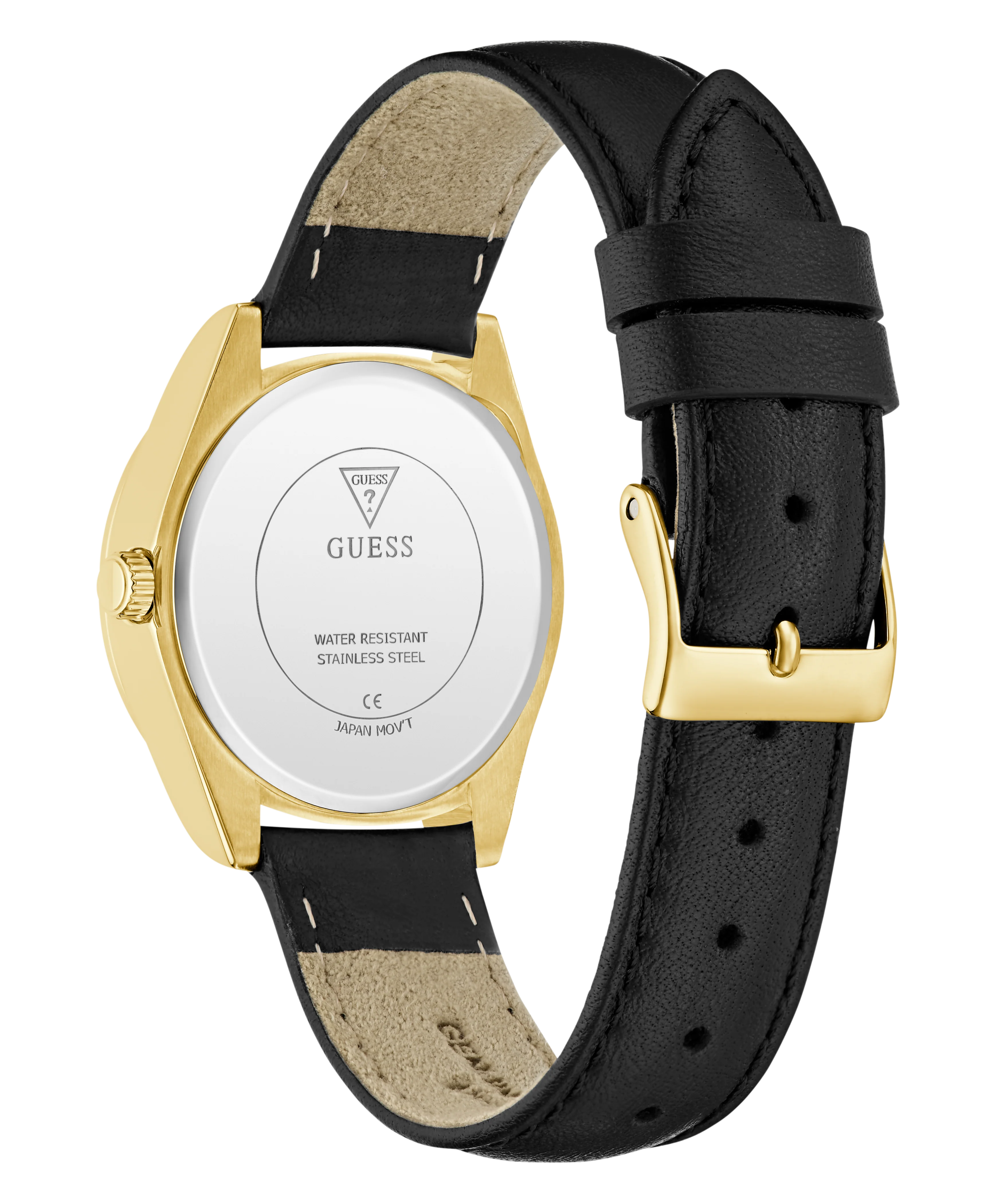 GUESS Ladies Black Gold Tone Analog Watch - Image 7