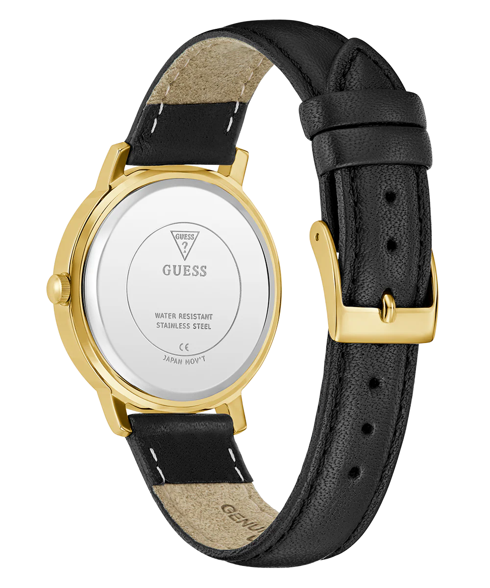 GUESS Ladies Black Gold Tone Analog Watch - Image 2