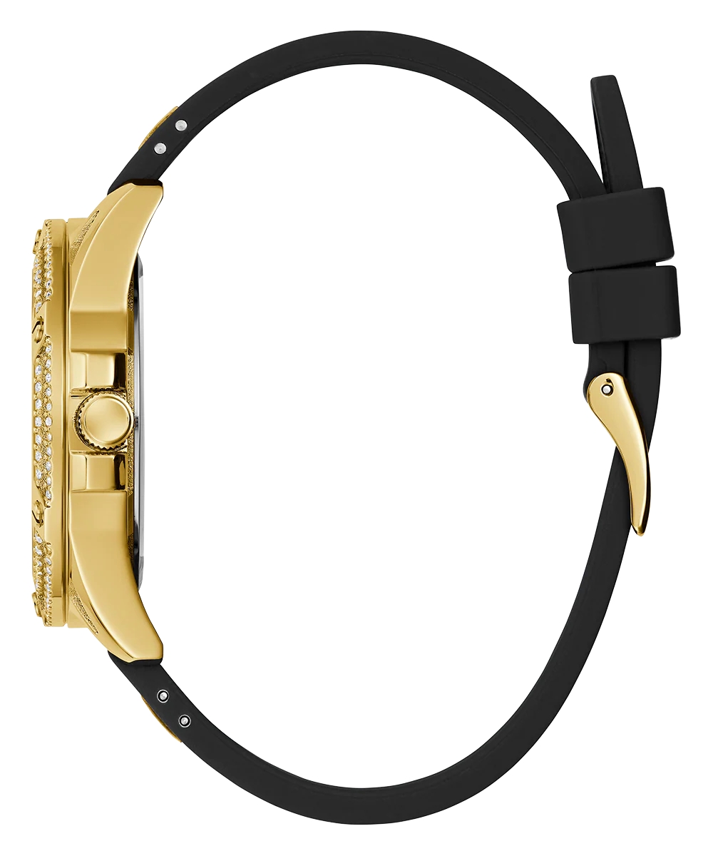 GUESS Ladies Black Gold Tone Multi-function Watch - Image 4