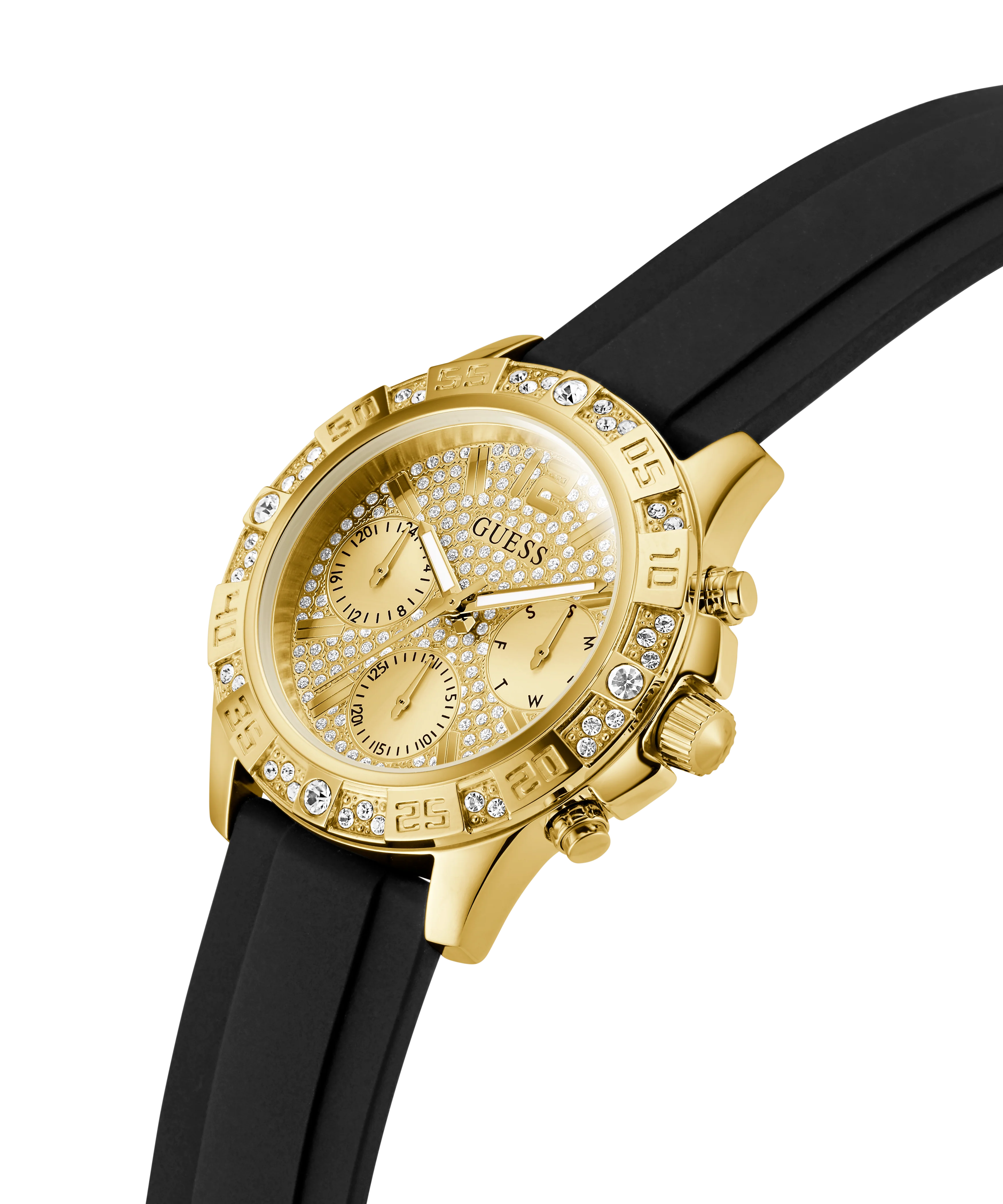 GUESS Ladies Black Gold Tone Multi-function Watch - Image 3