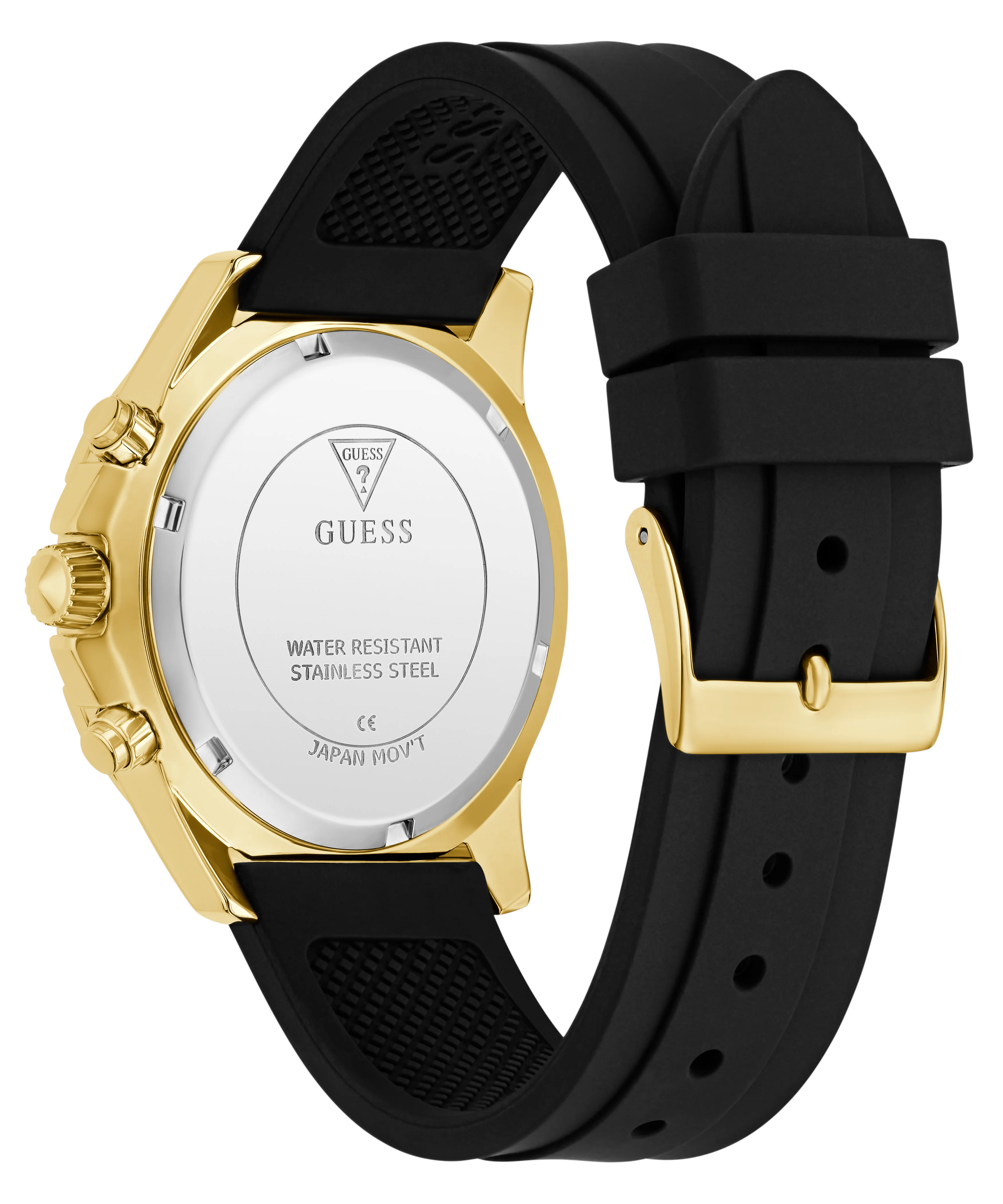 GUESS Ladies Black Gold Tone Multi-function Watch - Image 8