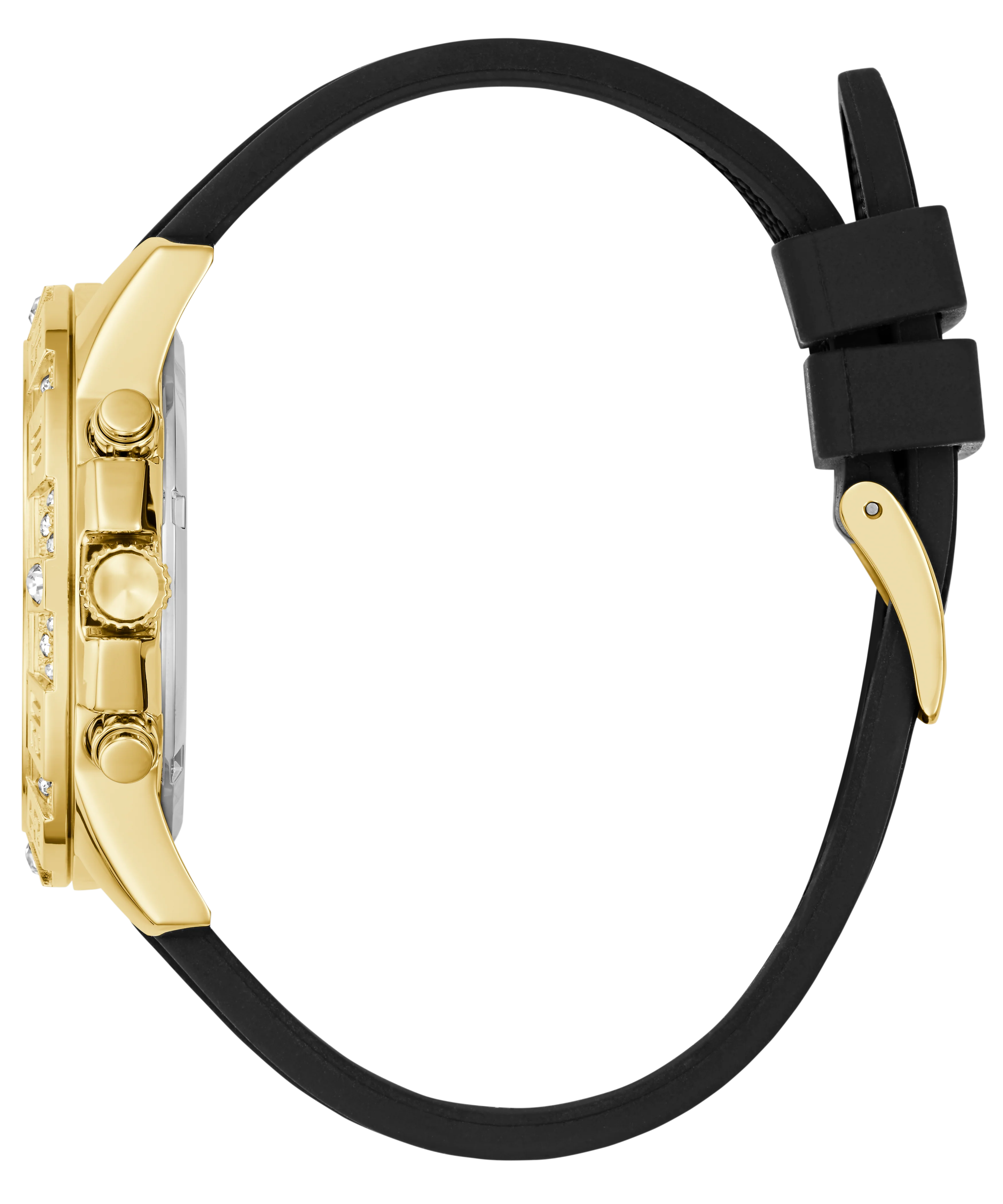 GUESS Ladies Black Gold Tone Multi-function Watch - Image 9