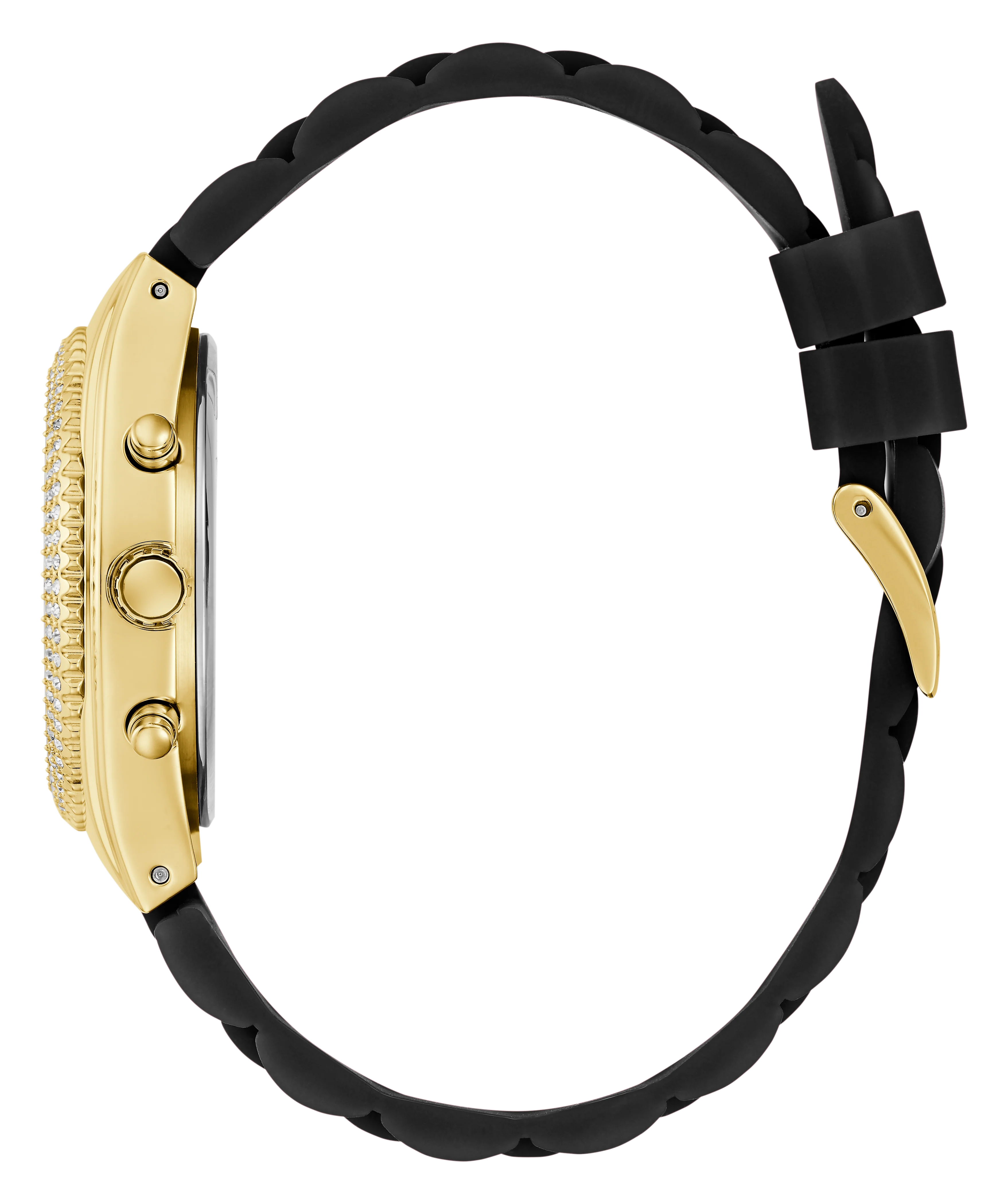GUESS Ladies Black Gold Tone Multi-function Watch - Image 4