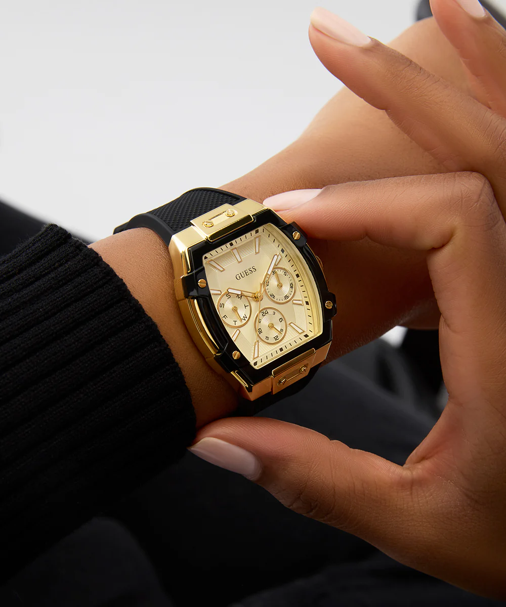GUESS Ladies Black Gold Tone Multi-function Watch - Image 2