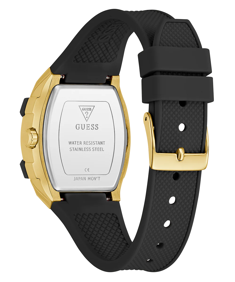 GUESS Ladies Black Gold Tone Multi-function Watch - Image 6