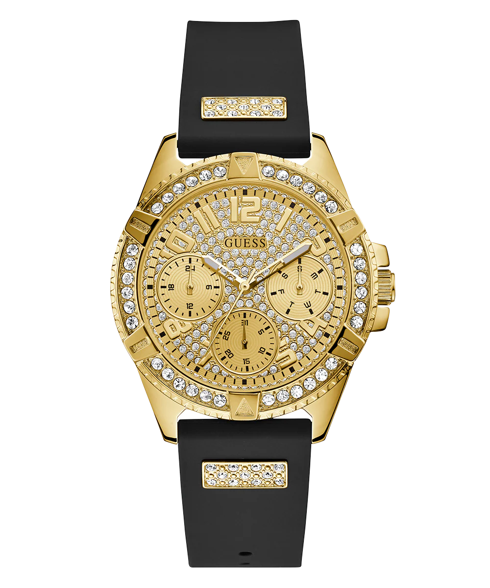GUESS Ladies Black Gold Tone Multi-function Watch - Image 4