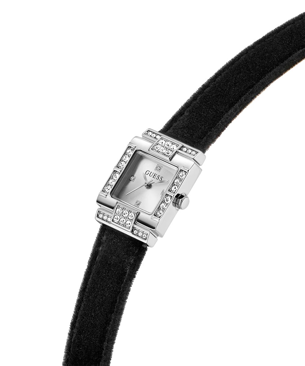 GUESS Ladies Black Silver Tone Analog Watch - Image 2
