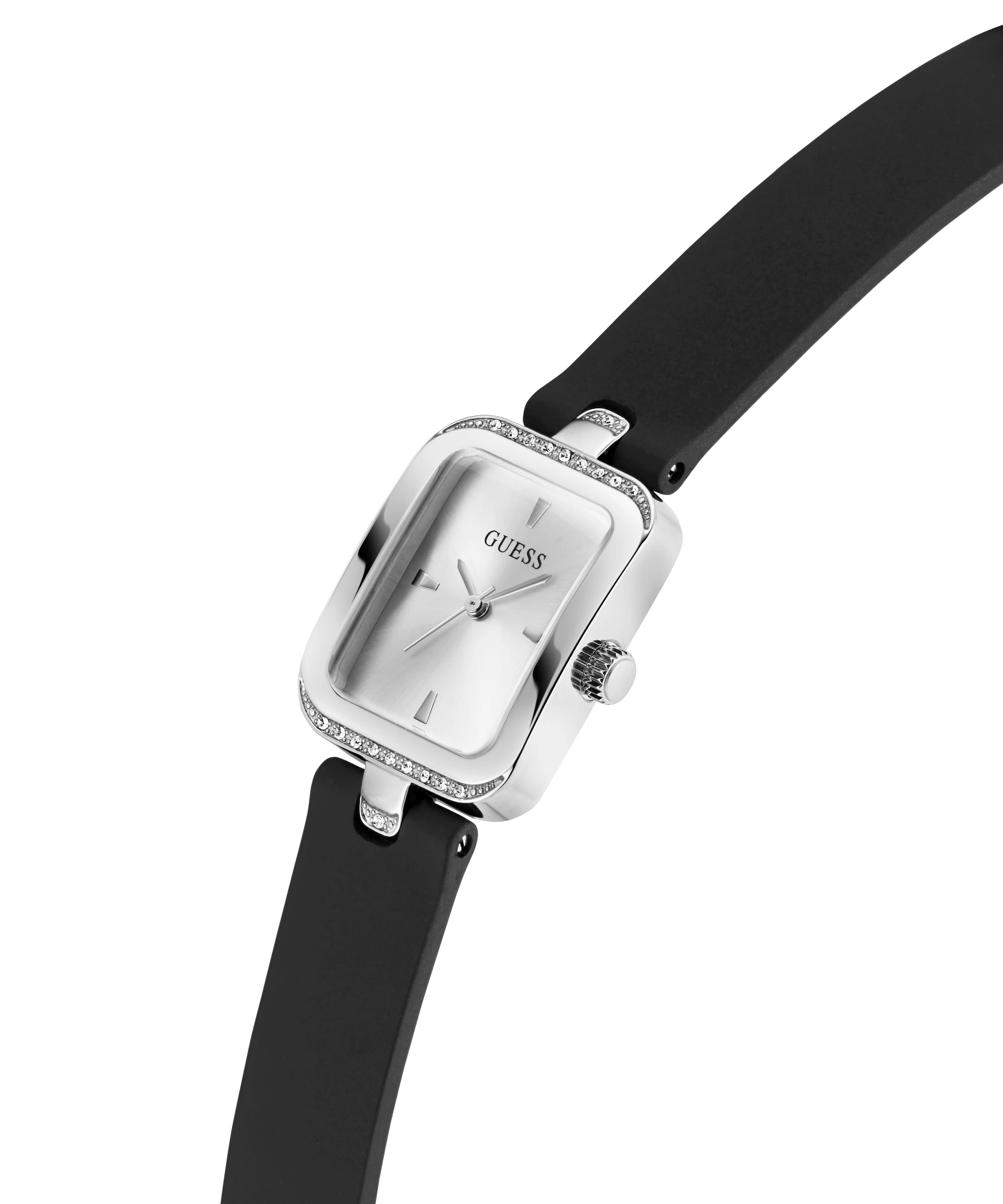 GUESS Ladies Black Silver Tone Analog Watch - Image 3