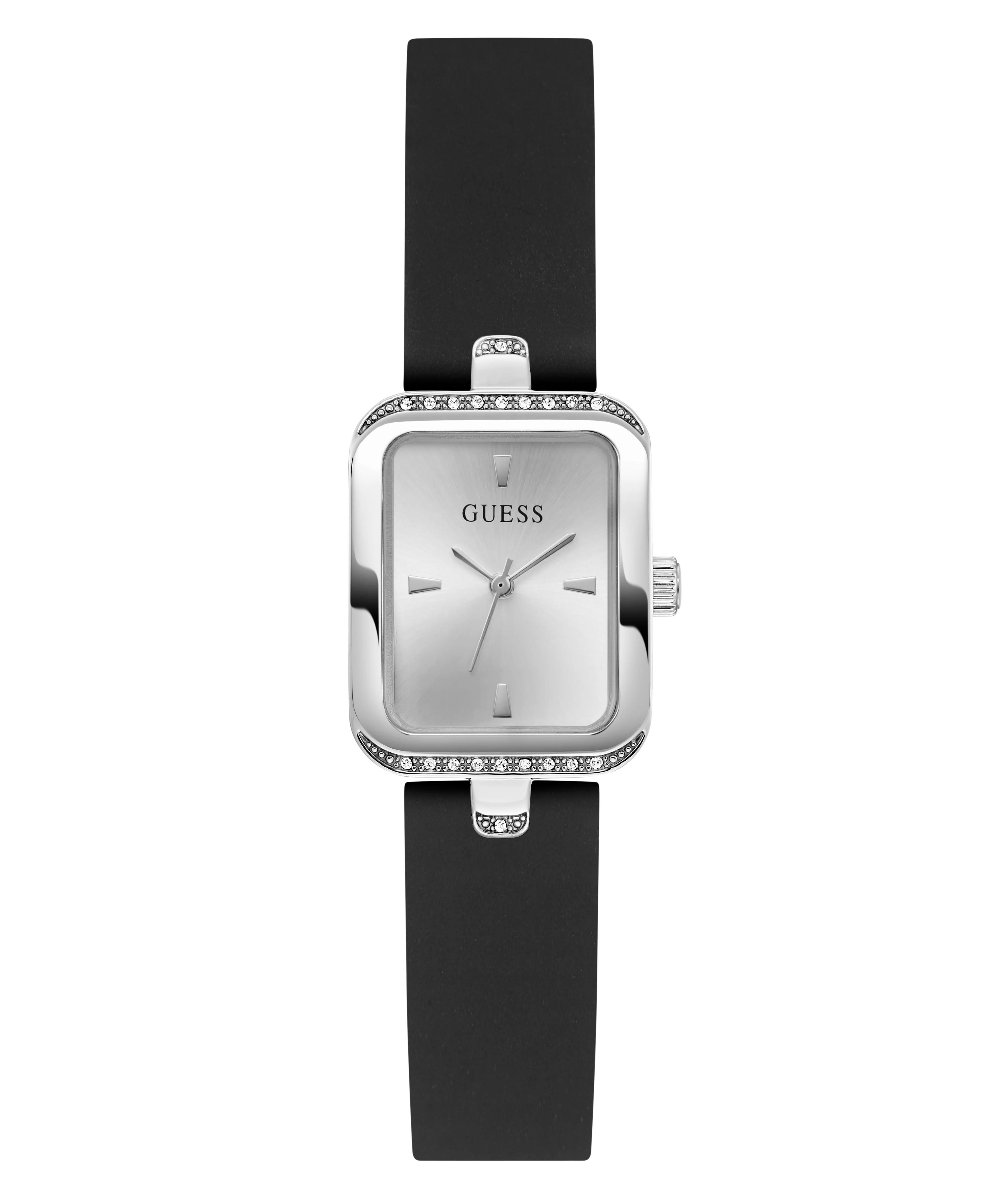 GUESS Ladies Black Silver Tone Analog Watch - Image 5