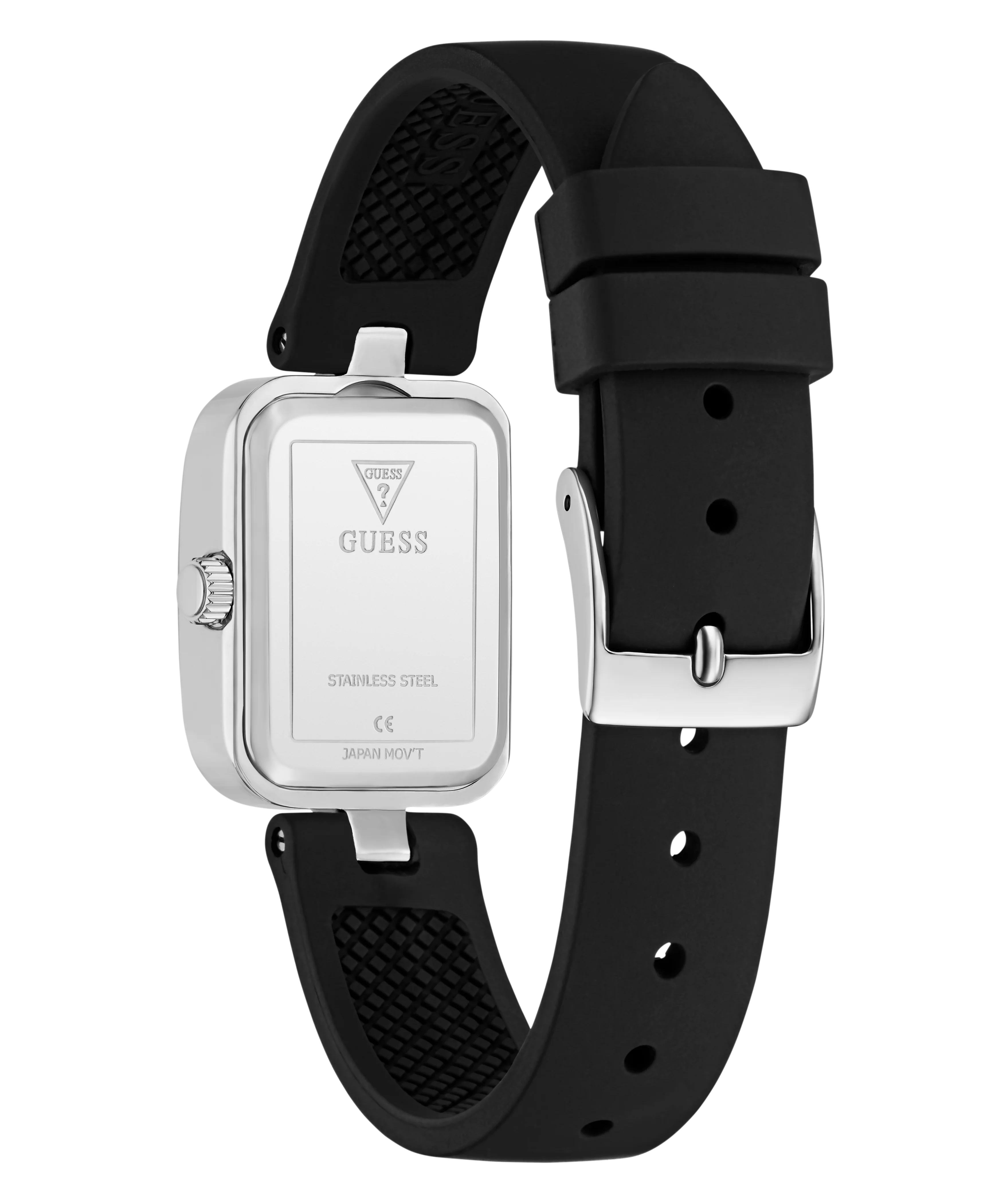 GUESS Ladies Black Silver Tone Analog Watch - Image 6