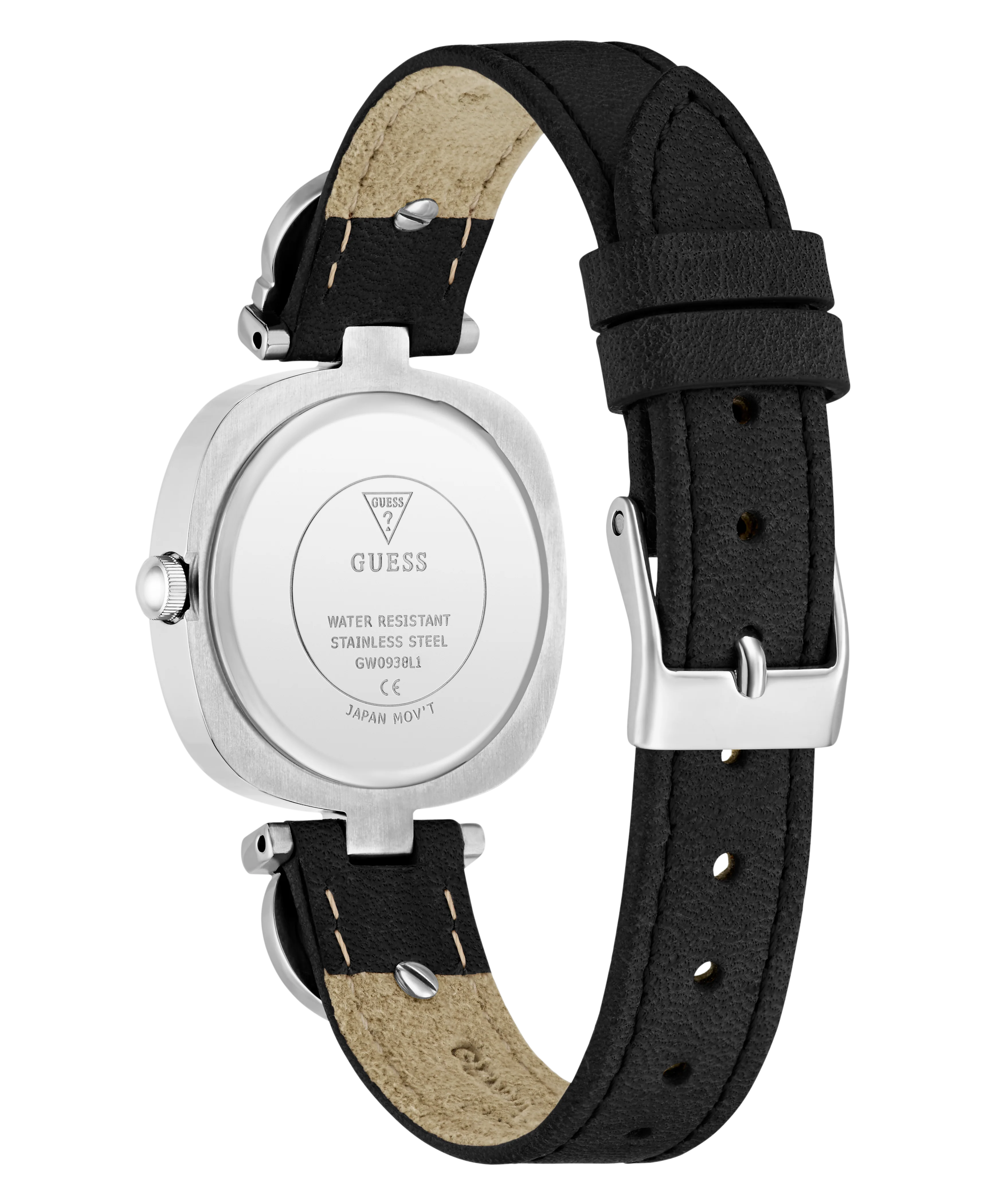 GUESS Ladies Black Silver Tone Analog Watch - Image 7
