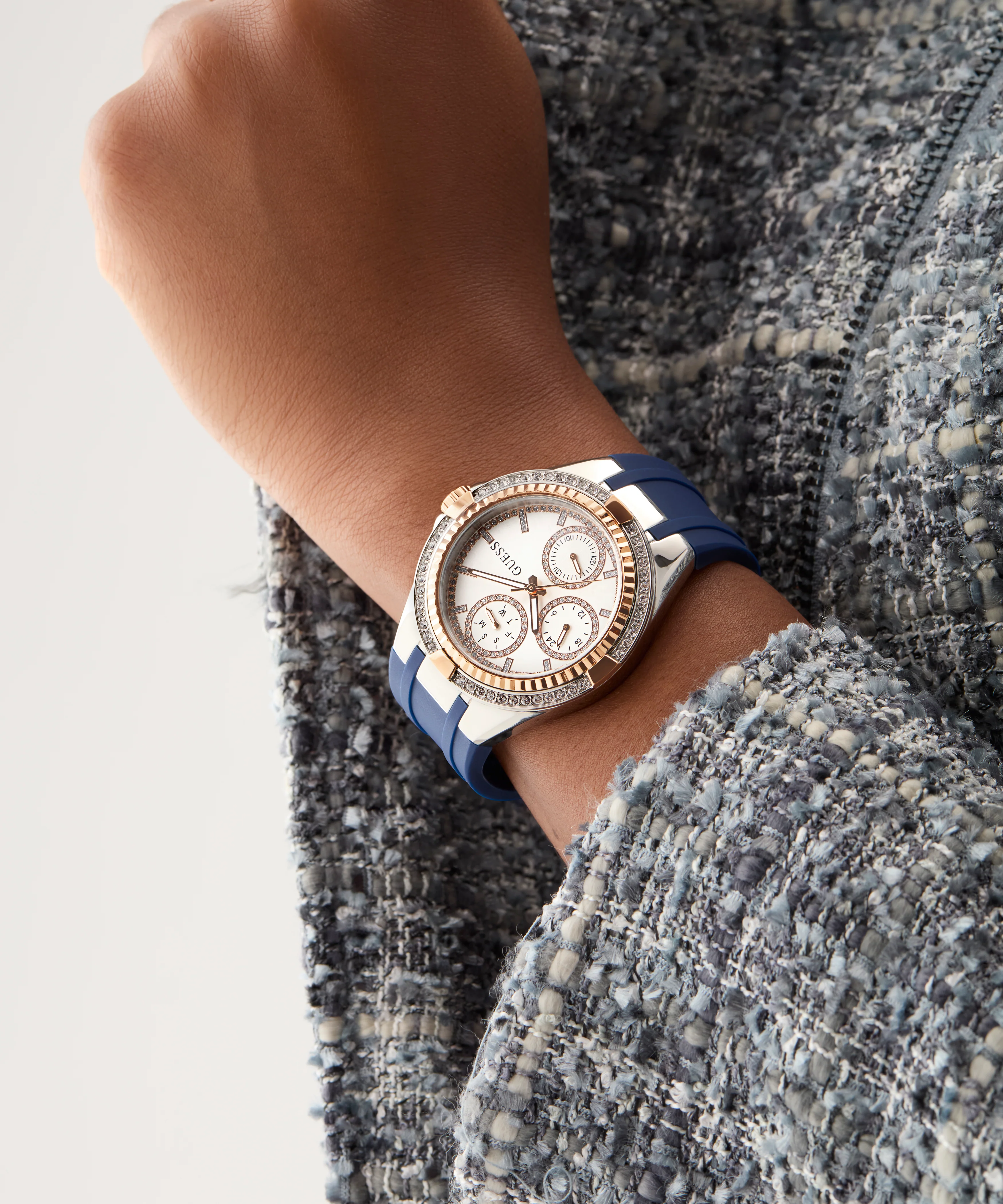 GUESS Ladies Blue 2-Tone Multi-function Watch - Image 3