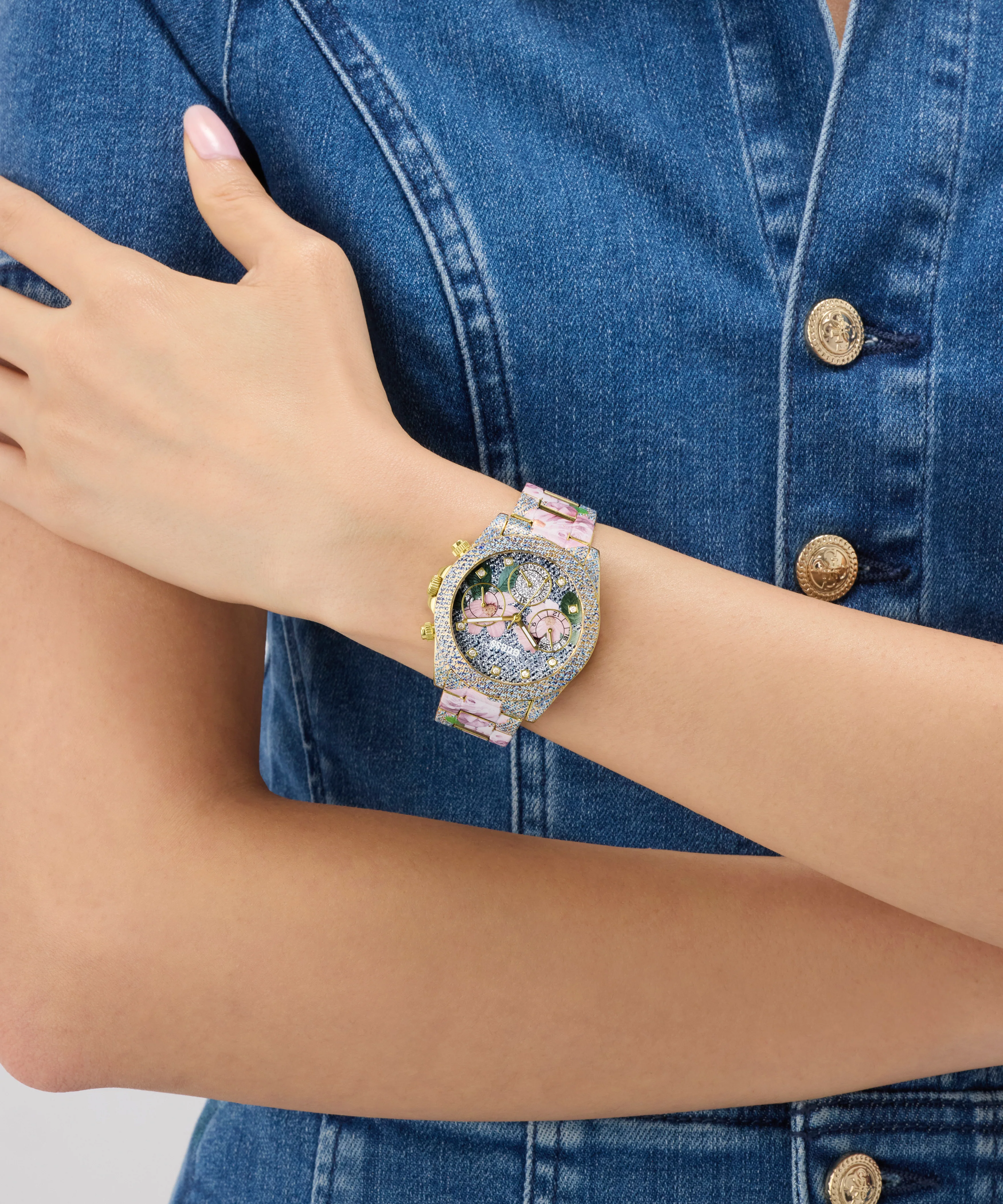 GUESS Ladies Blue Analog Watch - Image 5