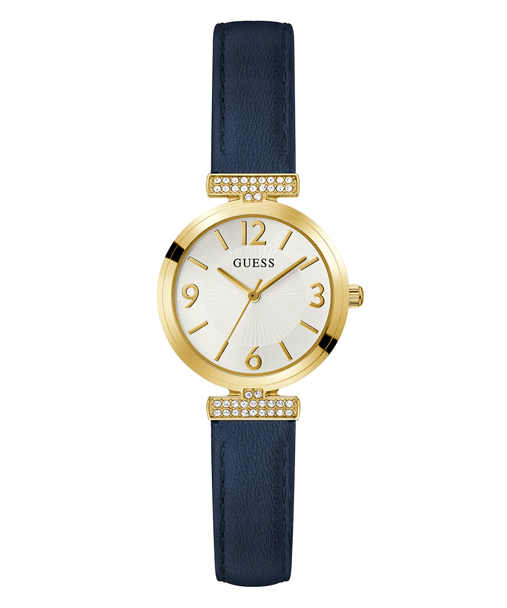 GUESS Ladies Blue Gold Tone Analog Watch - Image 4