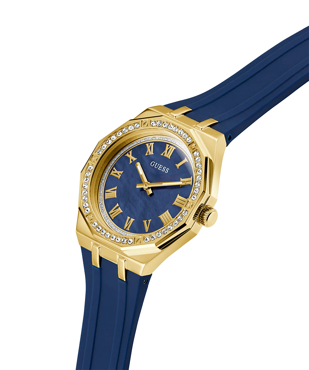 GUESS Ladies Blue Gold Tone Analog Watch - Image 3