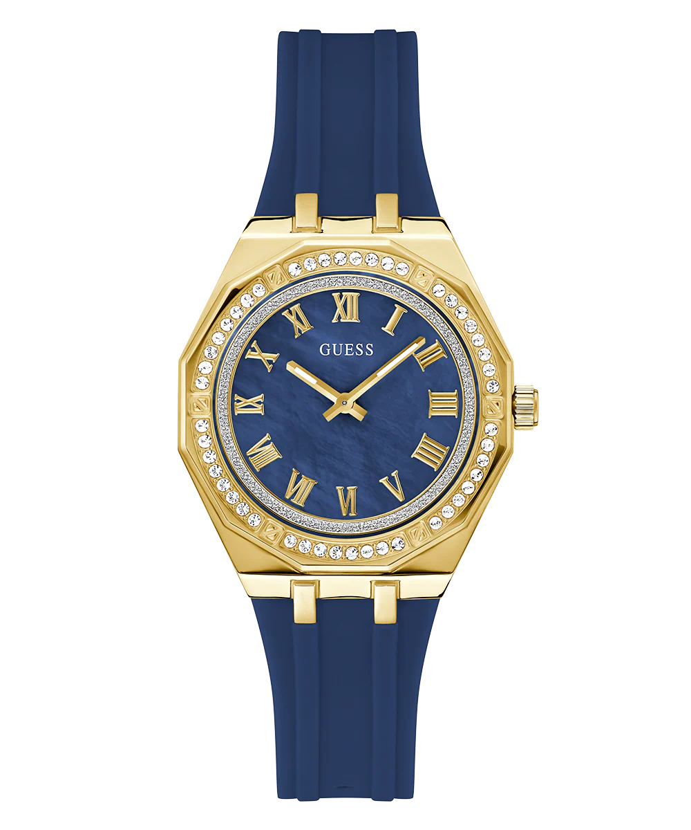 GUESS Ladies Blue Gold Tone Analog Watch - Image 5
