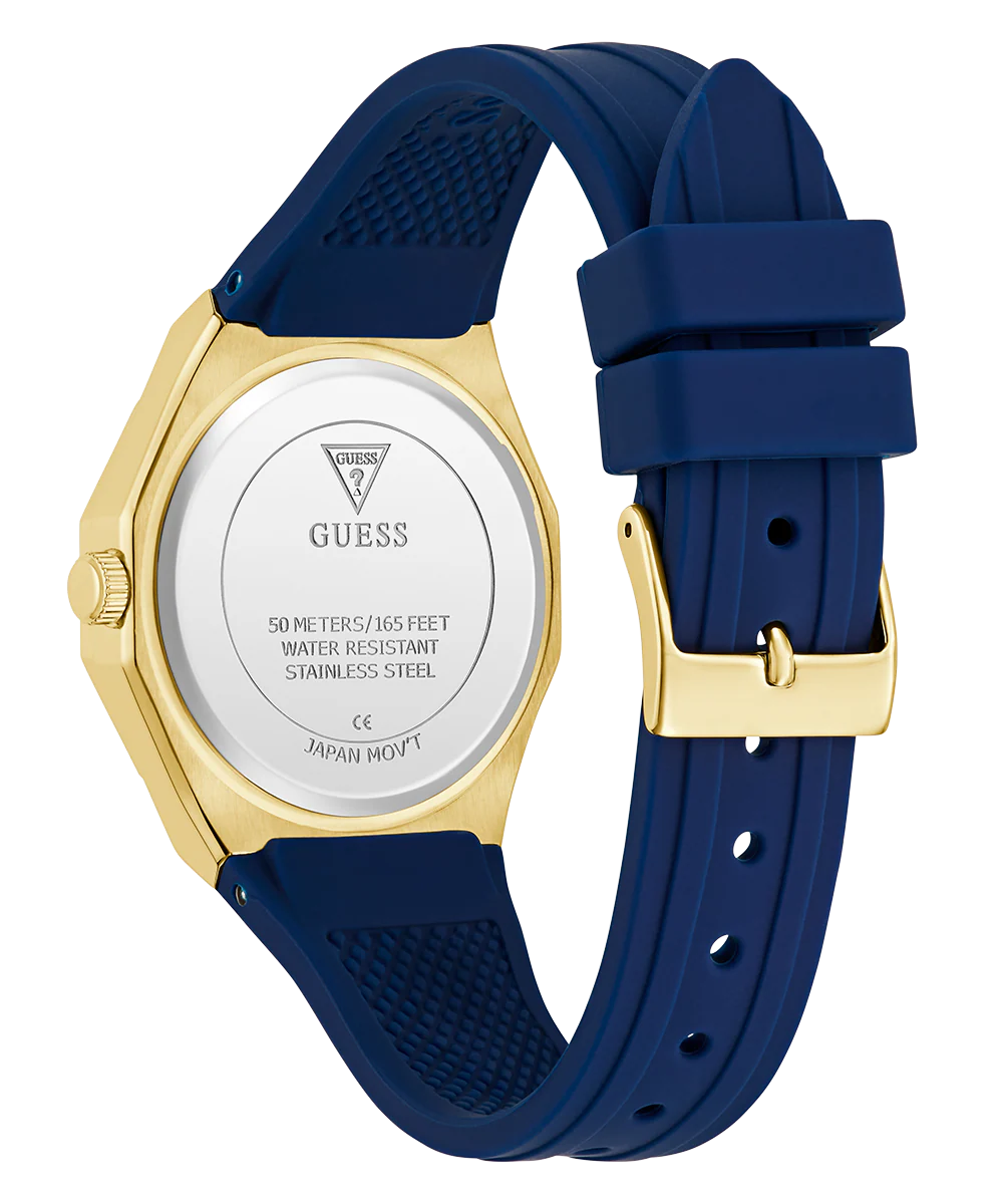 GUESS Ladies Blue Gold Tone Analog Watch - Image 7
