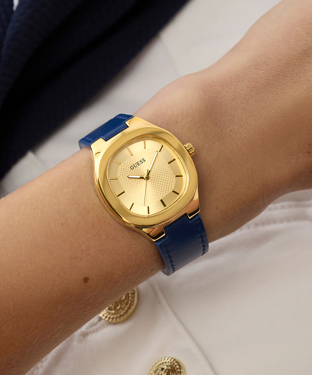 GUESS Ladies Blue Gold Tone Analog Watch - Image 7
