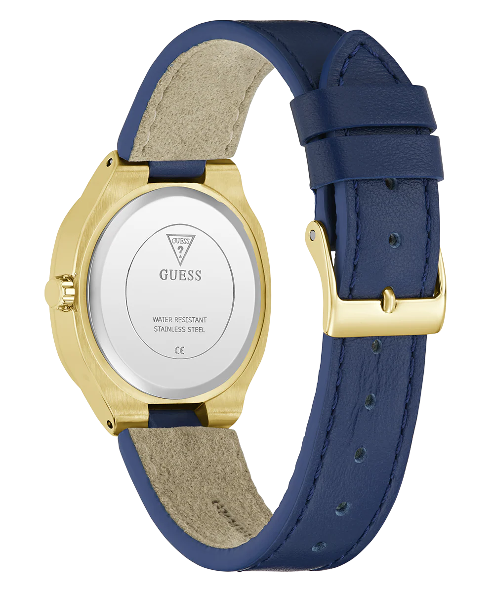 GUESS Ladies Blue Gold Tone Analog Watch - Image 8