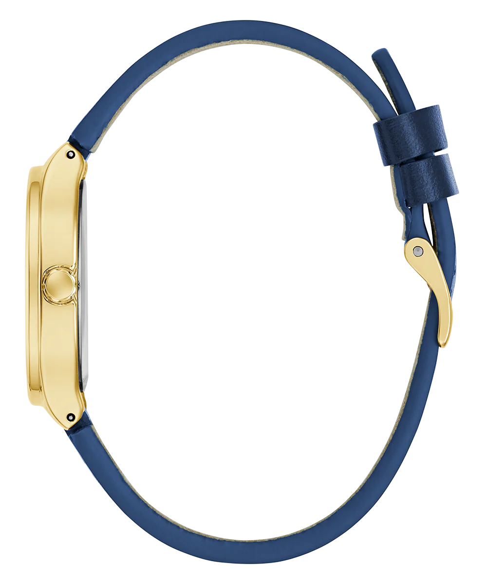 GUESS Ladies Blue Gold Tone Analog Watch - Image 9