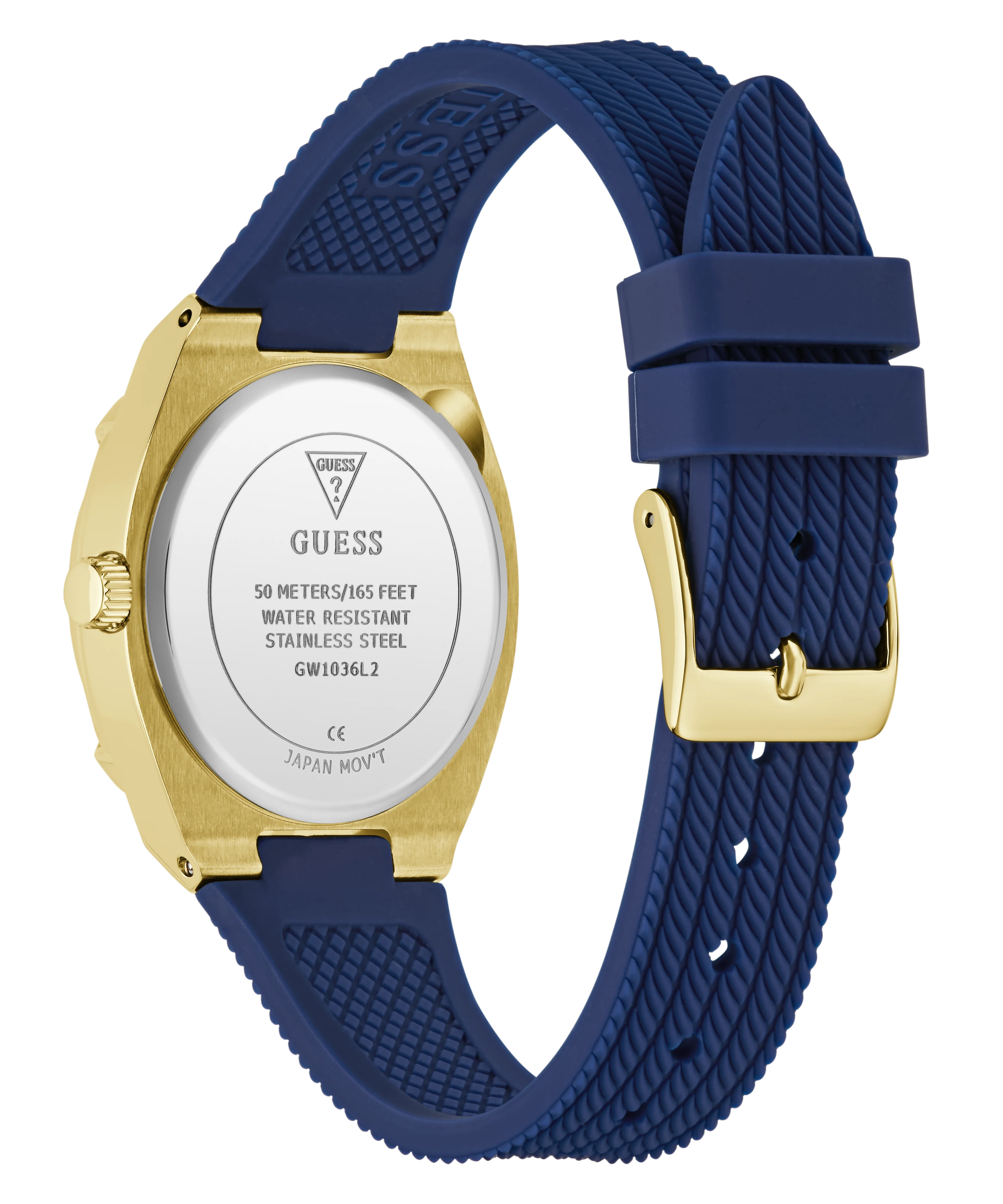 GUESS Ladies Blue Gold Tone Analog Watch - Image 7