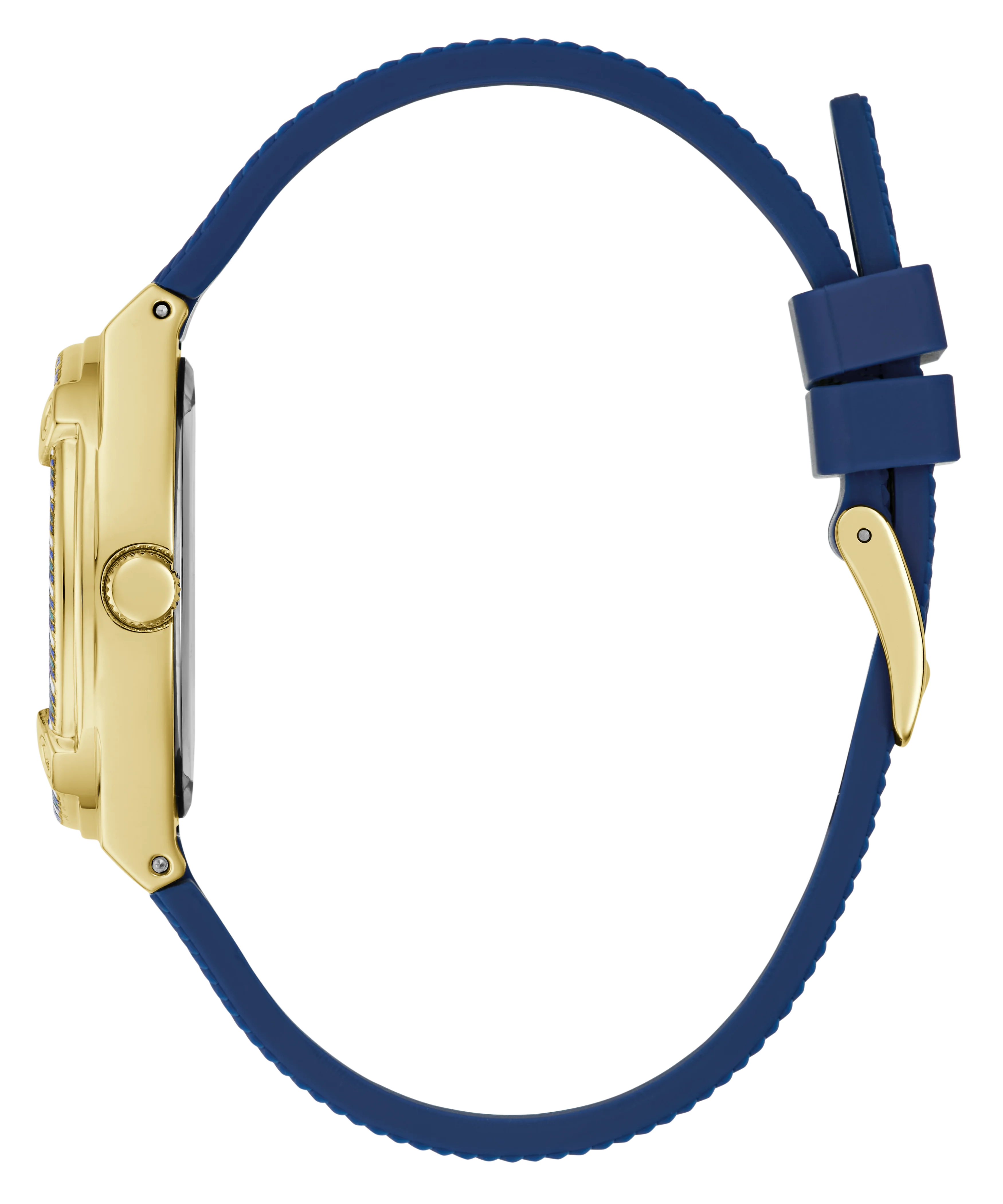 GUESS Ladies Blue Gold Tone Analog Watch - Image 8