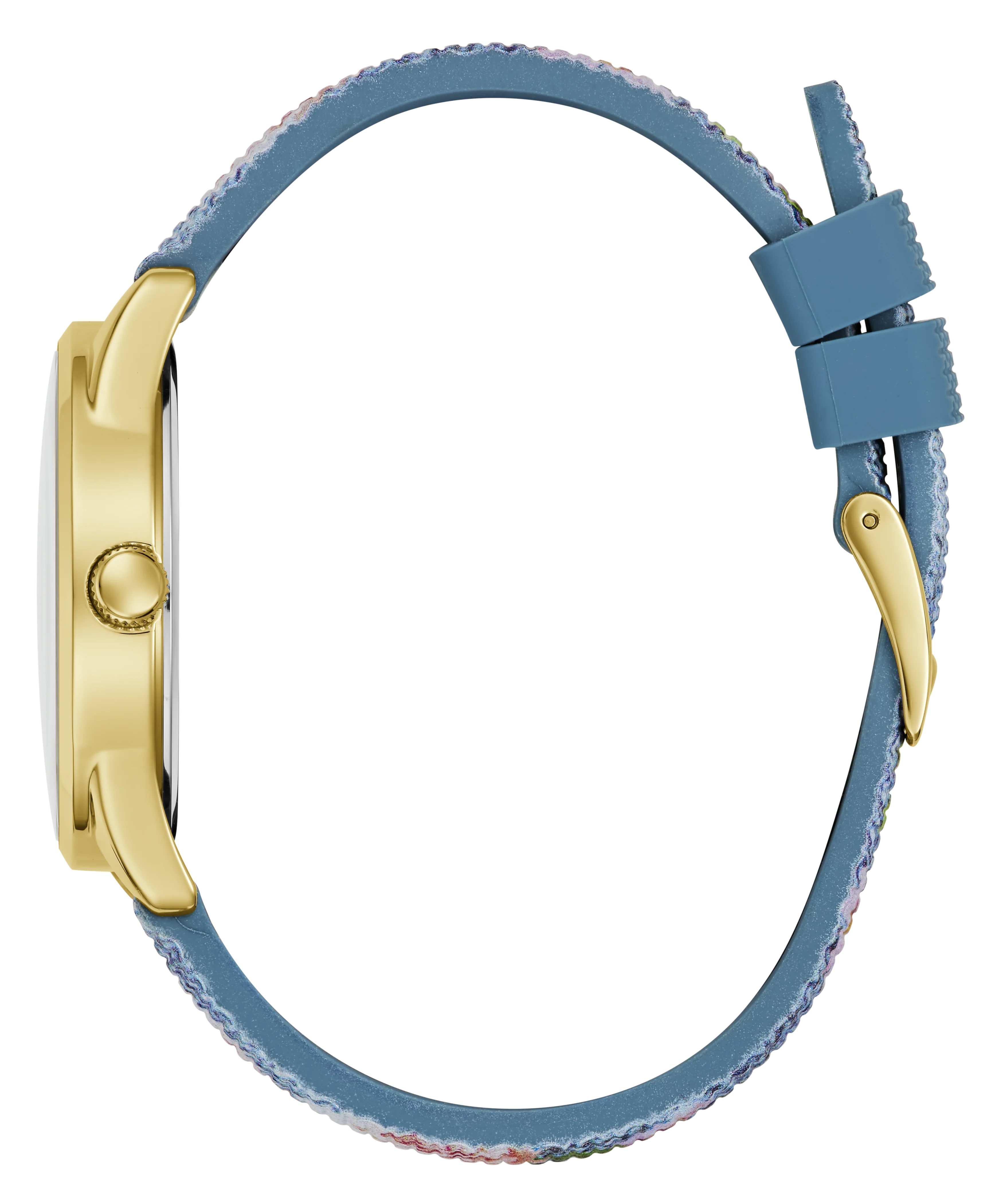 GUESS Ladies Blue Gold Tone Analog Watch - Image 8