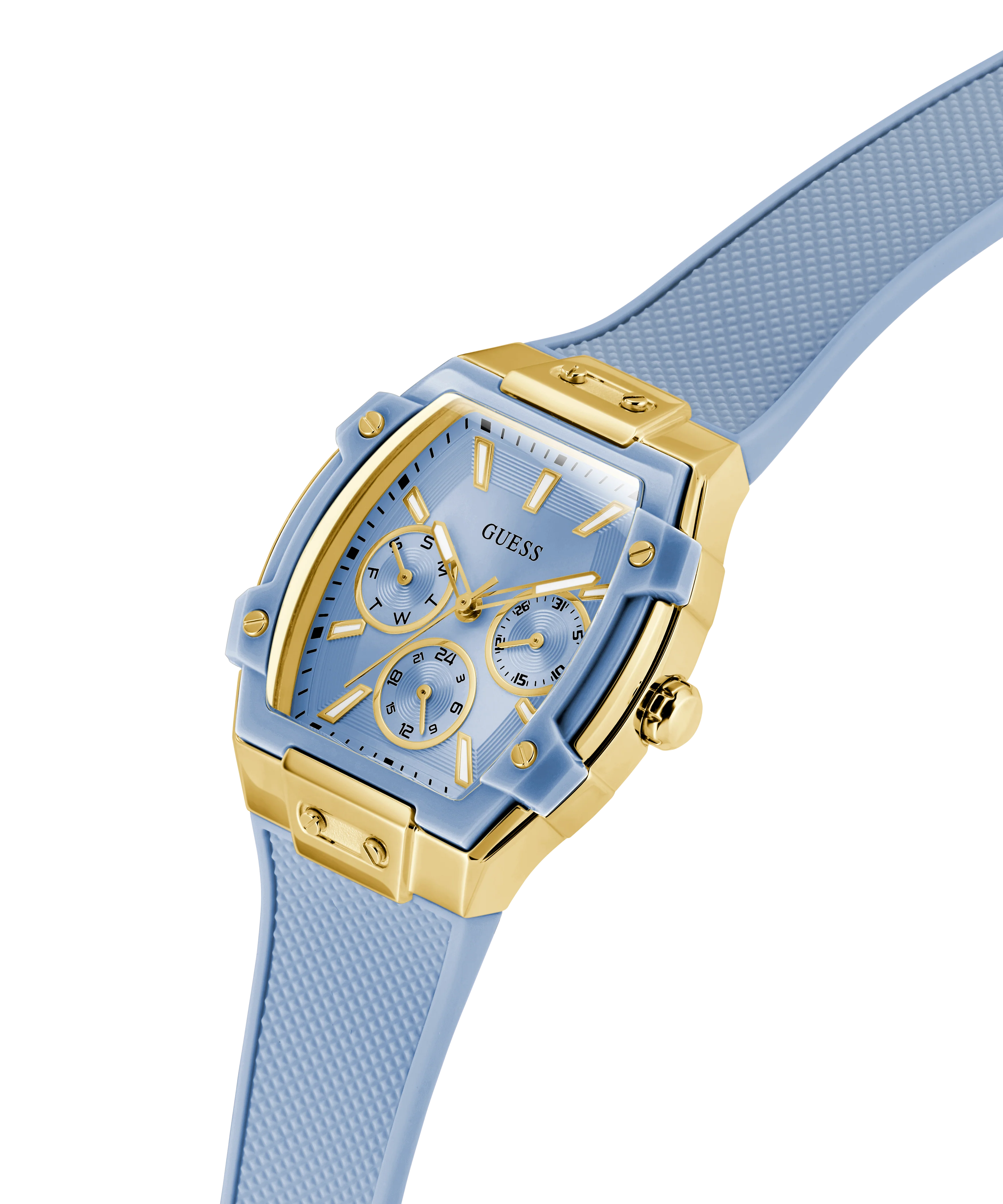GUESS Ladies Blue Gold Tone Multi-function Watch - Image 2