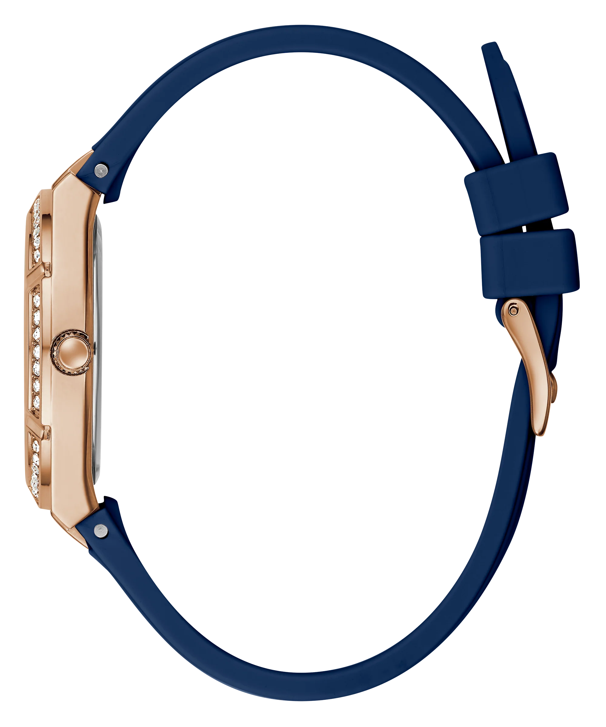 GUESS Ladies Blue Rose Gold Tone Analog Watch - Image 7