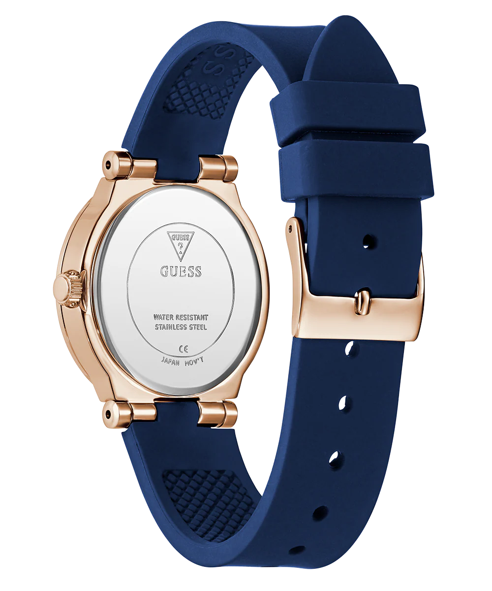 GUESS Ladies Blue Rose Gold Tone Analog Watch - Image 7