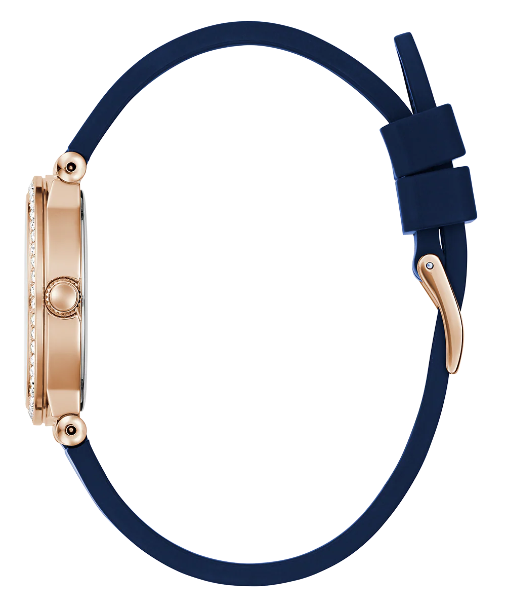 GUESS Ladies Blue Rose Gold Tone Analog Watch - Image 8