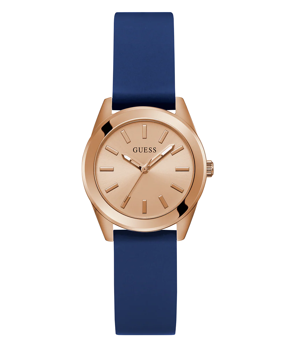 GUESS Ladies Blue Rose Gold Tone Analog Watch - Image 3