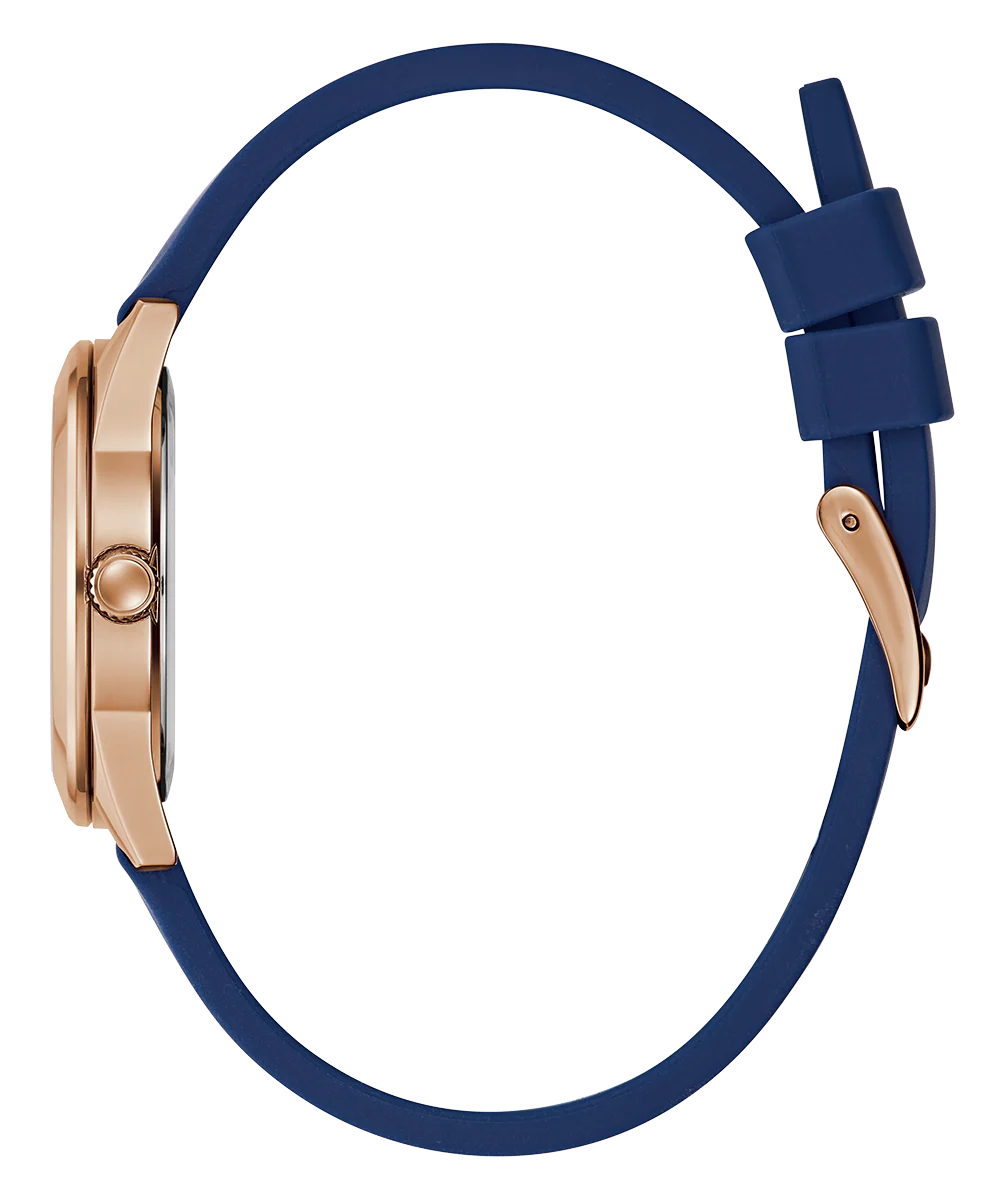 GUESS Ladies Blue Rose Gold Tone Analog Watch - Image 4