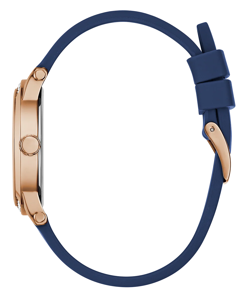 GUESS Ladies Blue Rose Gold Tone Analog Watch - Image 8