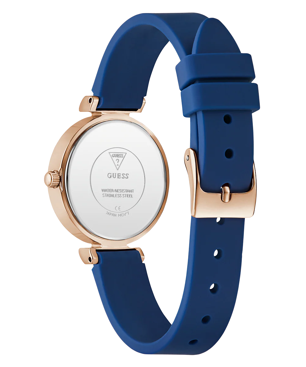GUESS Ladies Blue Rose Gold Tone Analog Watch - Image 7