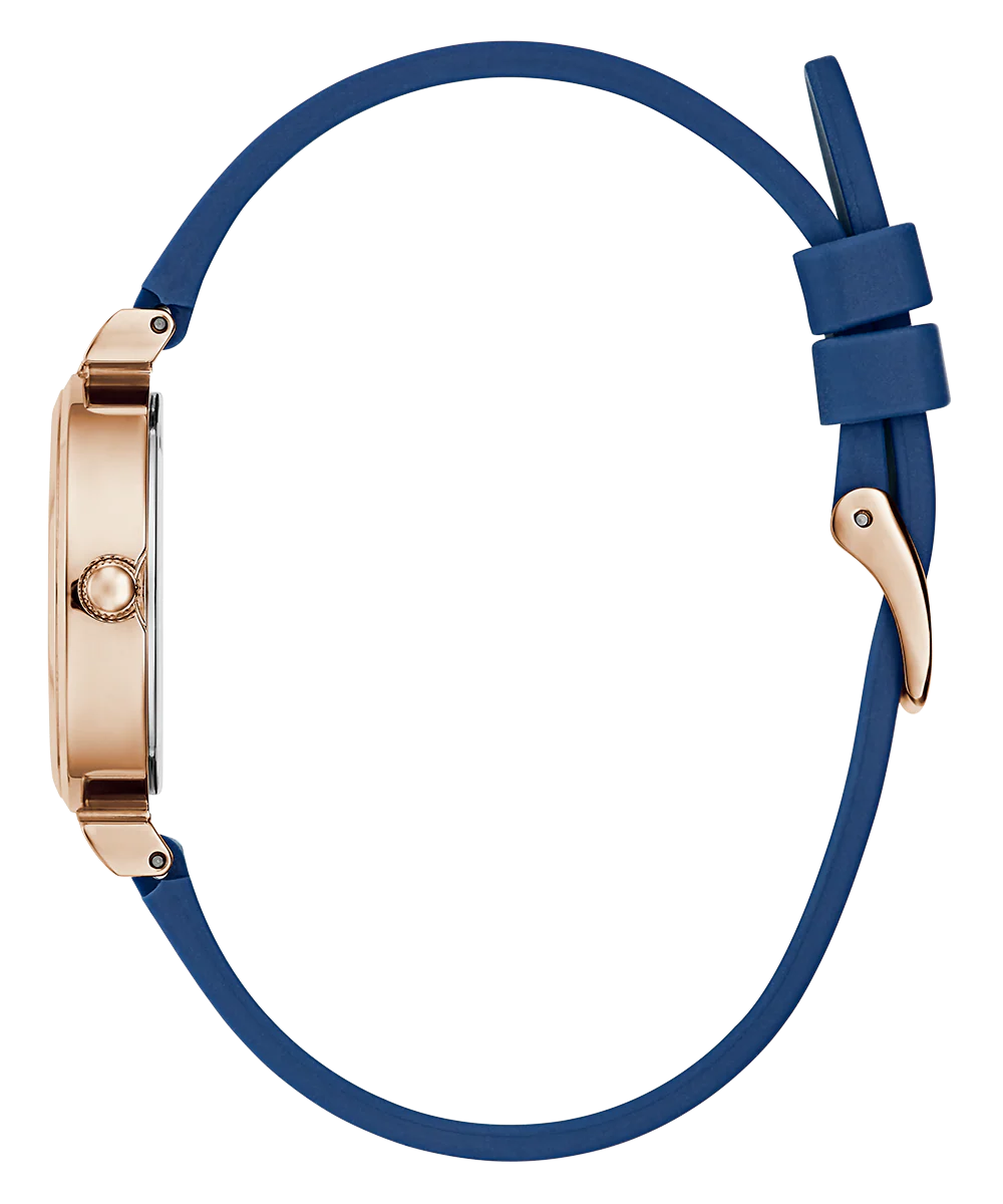 GUESS Ladies Blue Rose Gold Tone Analog Watch - Image 8
