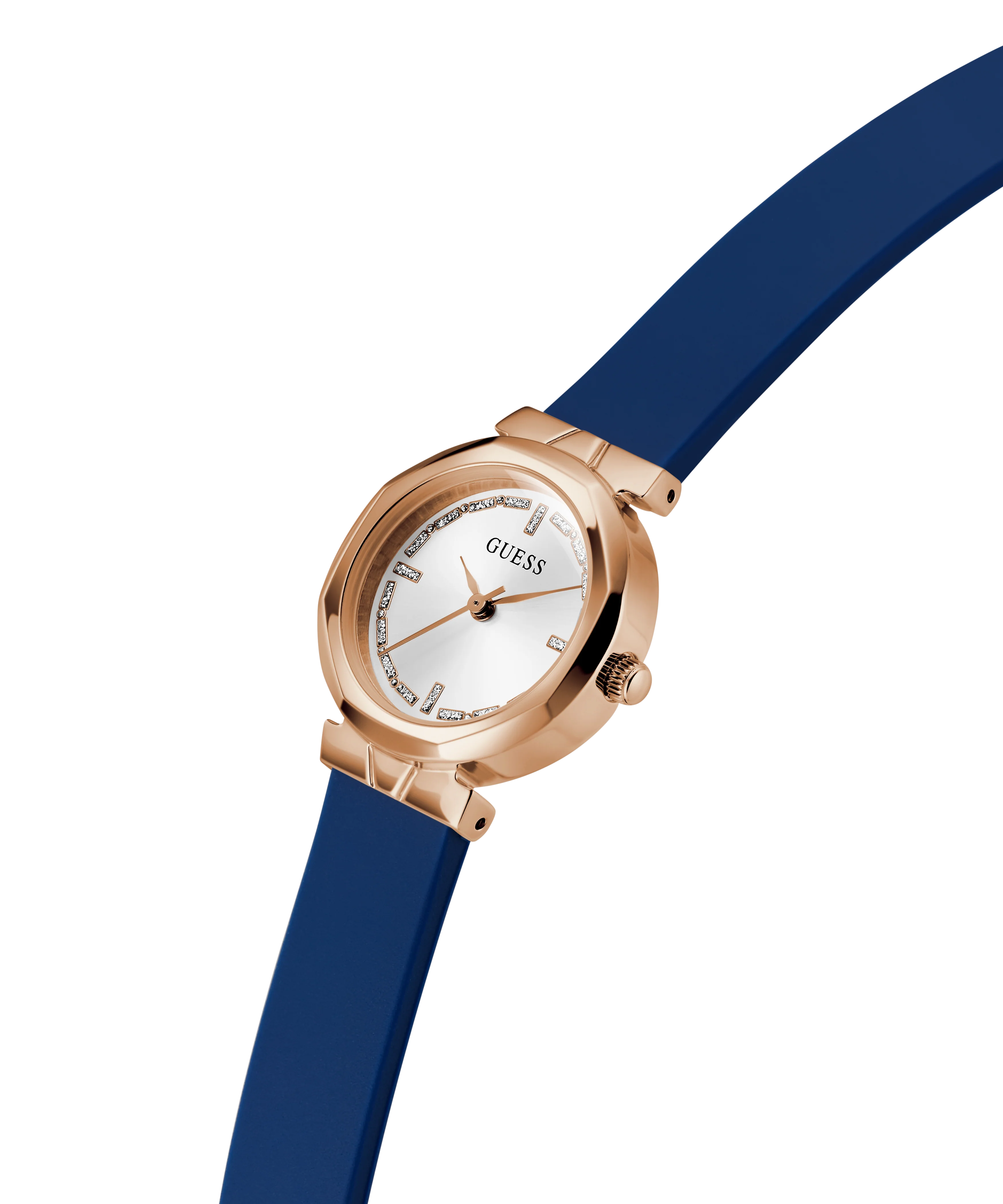 GUESS Ladies Blue Rose Gold Tone Analog Watch - Image 2