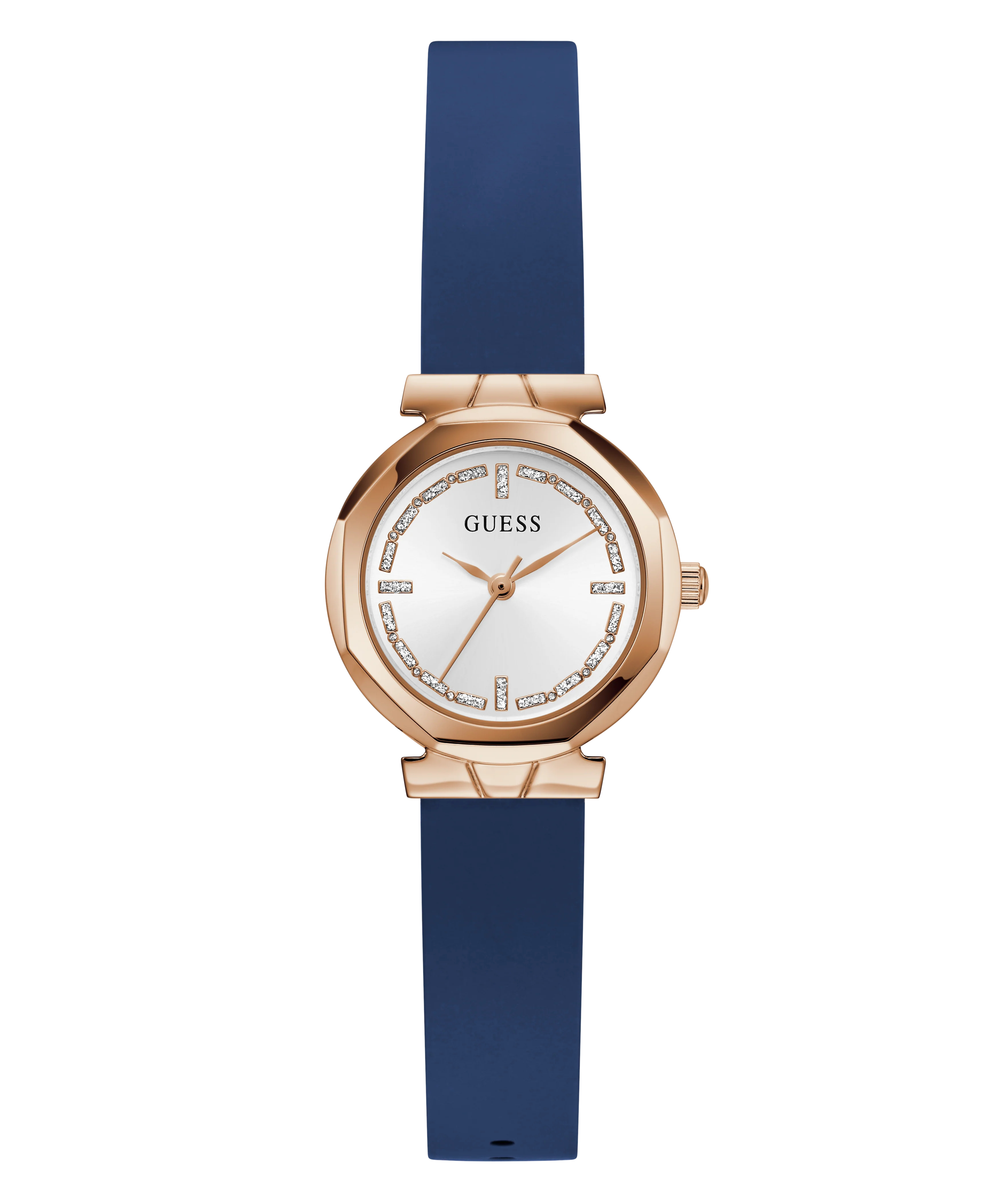 GUESS Ladies Blue Rose Gold Tone Analog Watch - Image 4